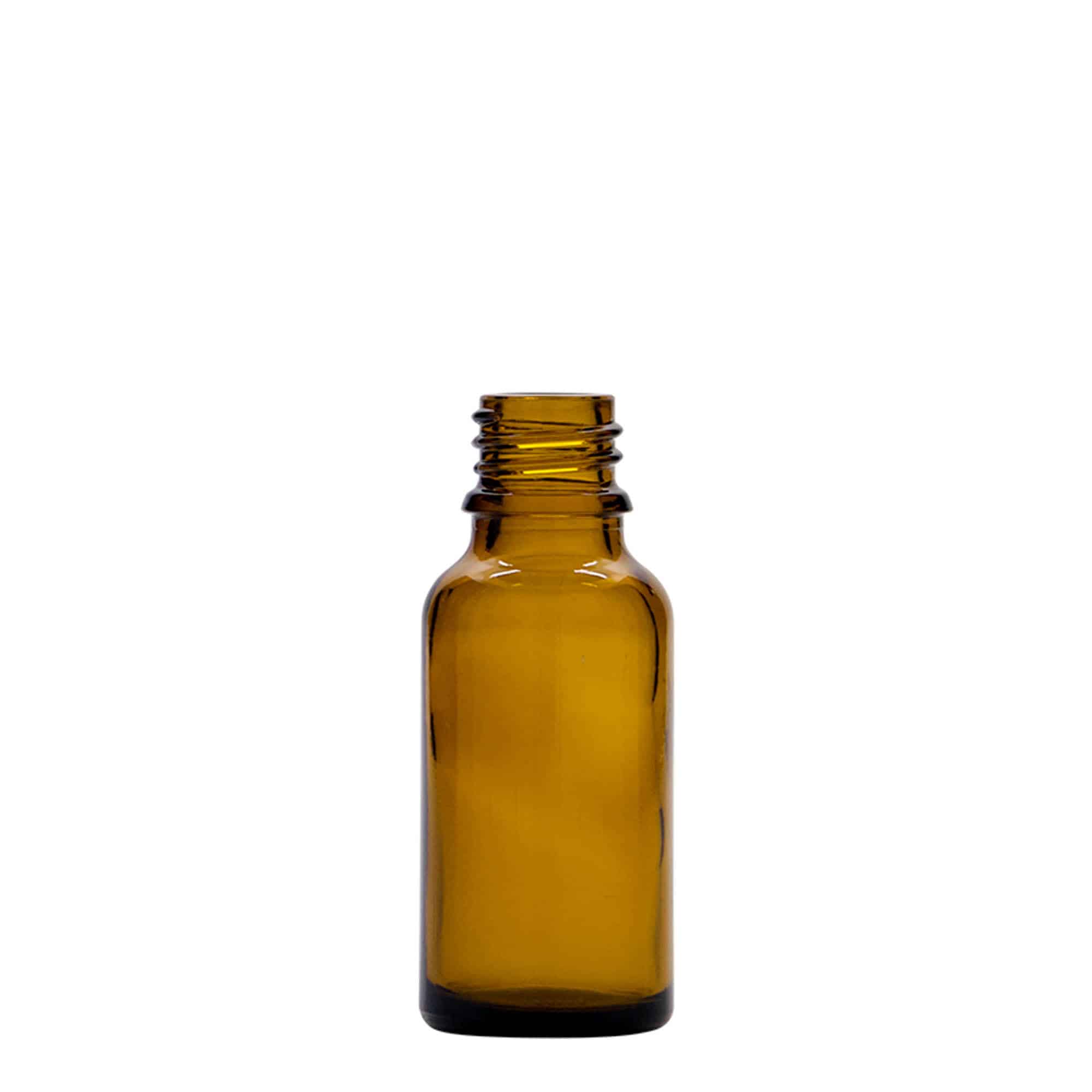 20 ml zāļu pudelīte ar pipeti, stikla, brūna, aizdare: DIN 18 20 ml zāļu pudelīte ar pipeti, stikla, brūna, aizdare: DIN 18