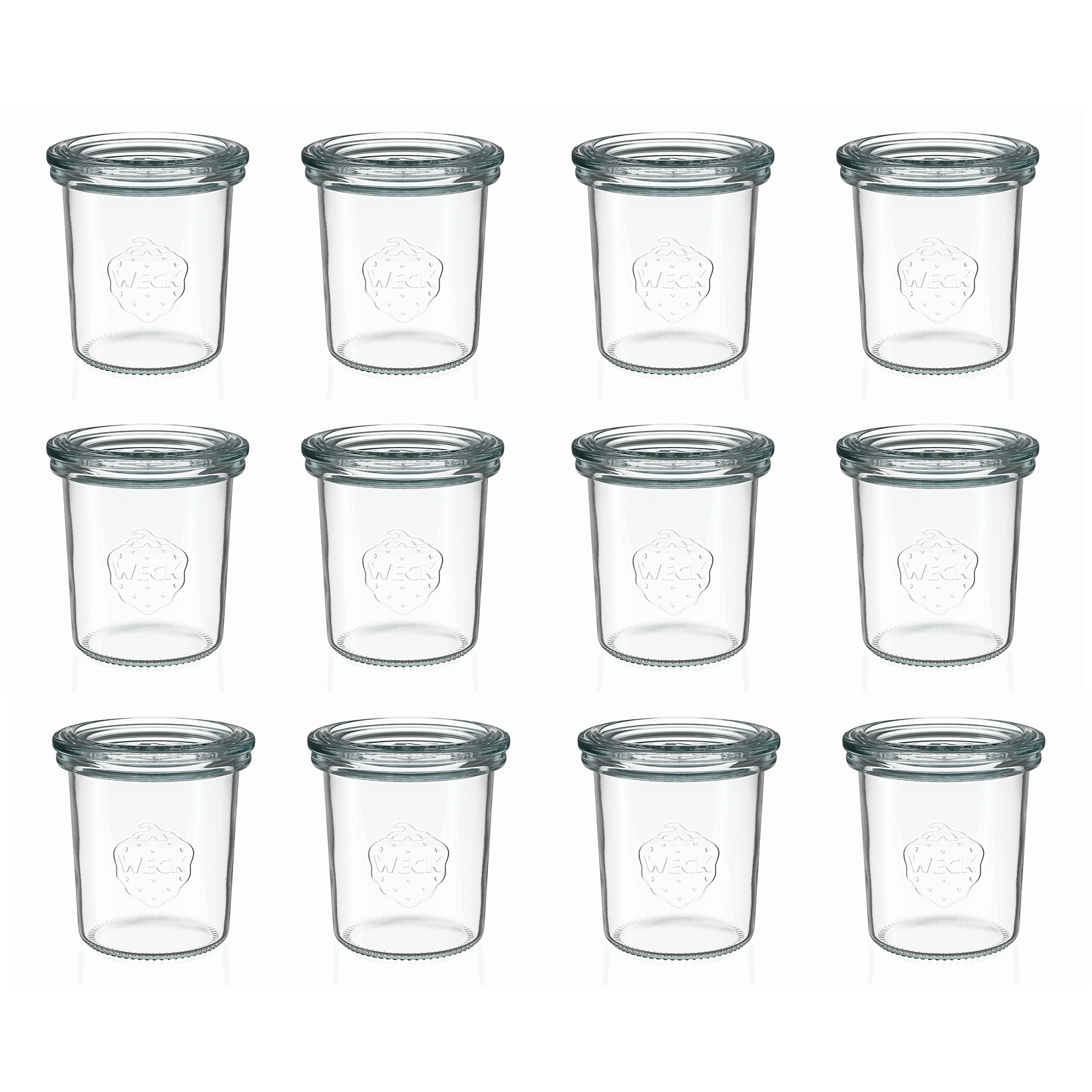 12x 160 ml WECK krituma burka ar stikla vāciņu RR 60
