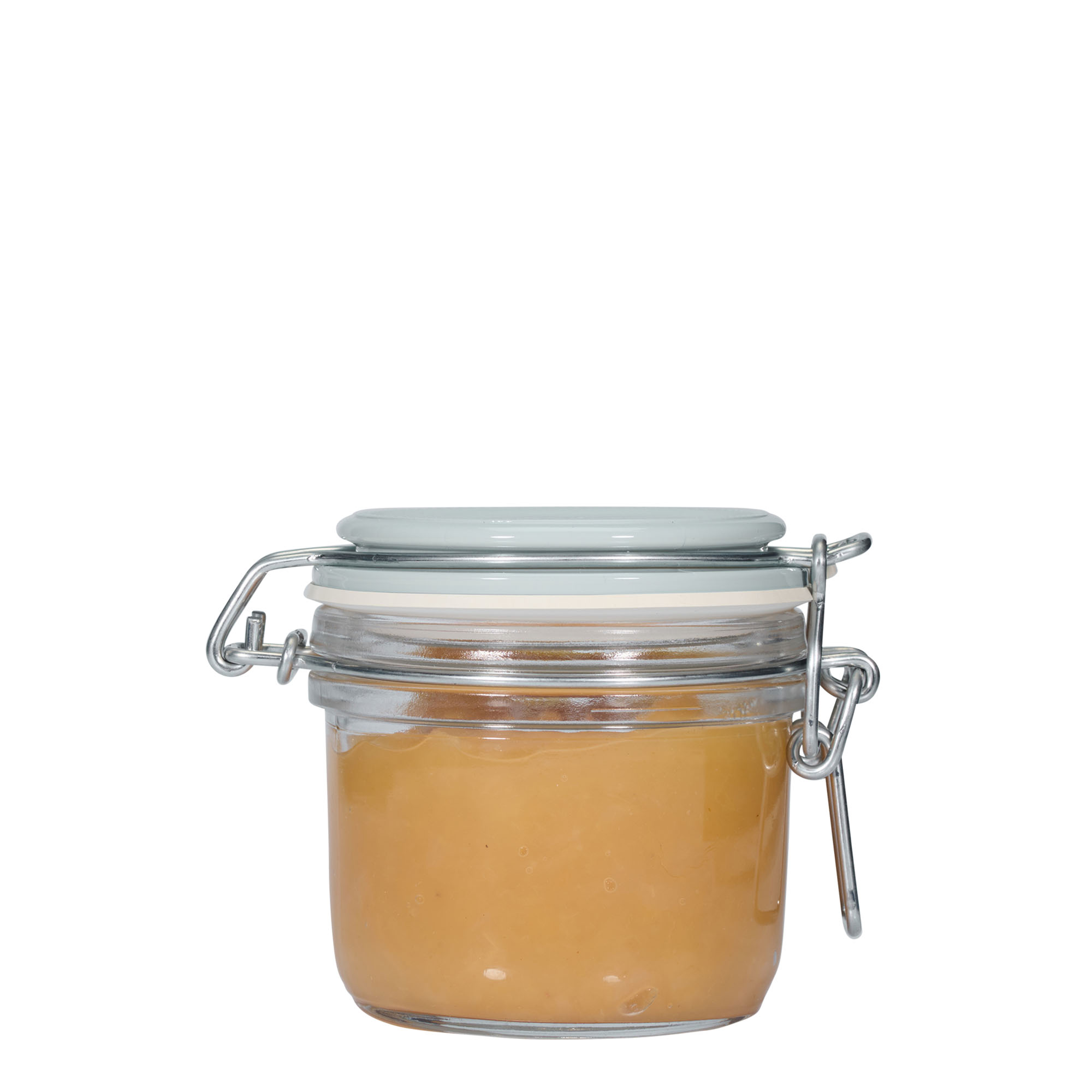 200 ml stiklaina burka ar metāla aizdari 'Fido', zila, atvere: metāla aizdare ar aizbīdni