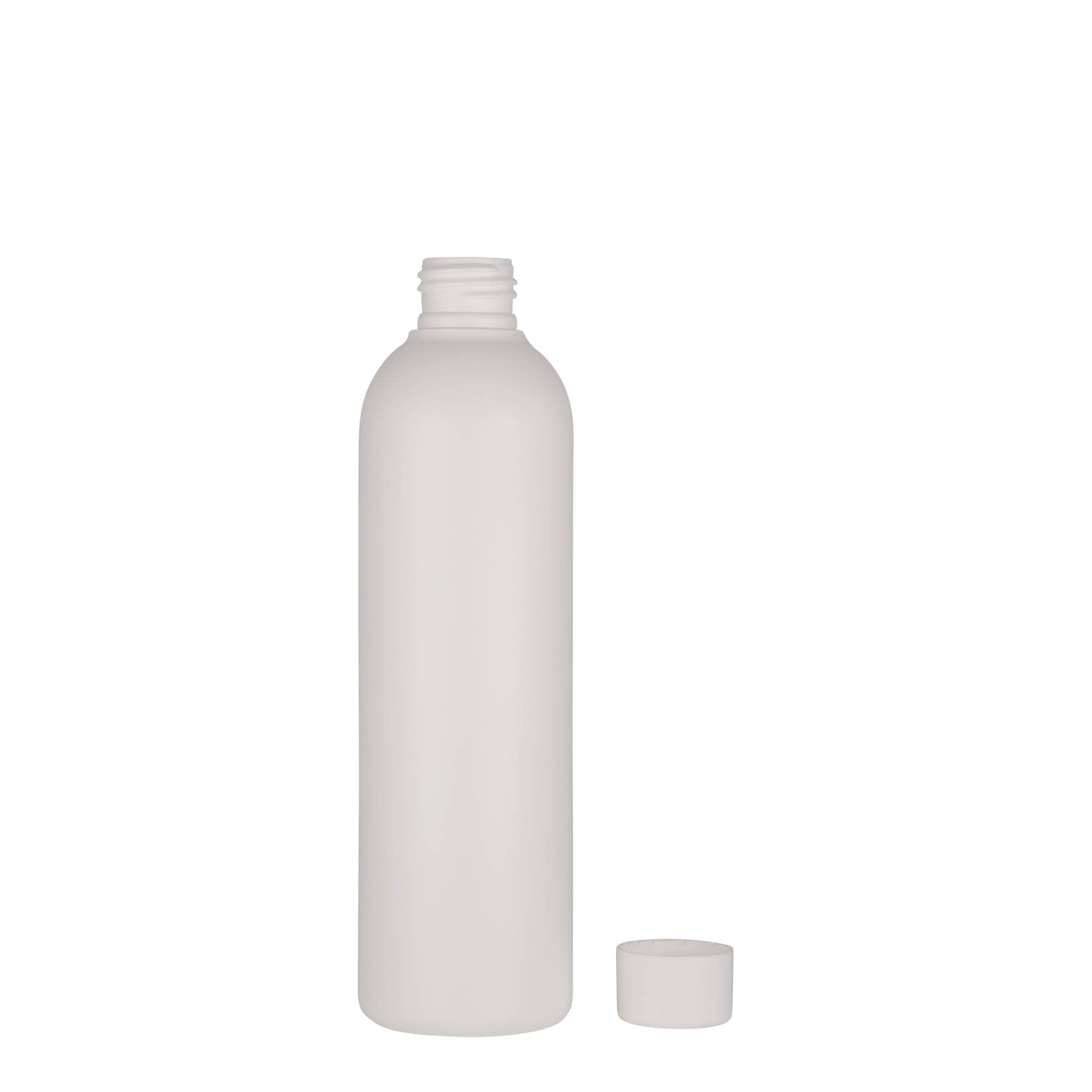 250 ml plastmasas pudele 'Tuffy', HDPE, balta, atvere: 24/410 250 ml plastmasas pudele 'Tuffy', HDPE, balta, atvere: 24/410