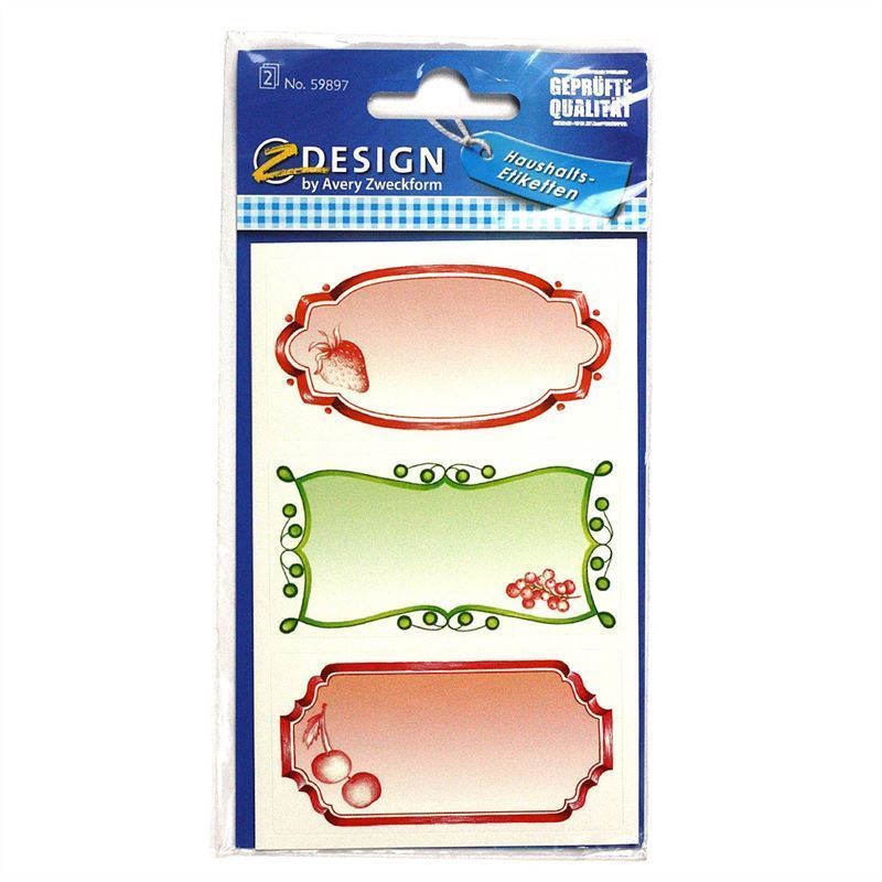 Zweckform etiķetes 'Augļi', taisnstūra, papīrs, daudzkrāsains Zweckform etiķetes 'Augļi', taisnstūra, papīrs, daudzkrāsains