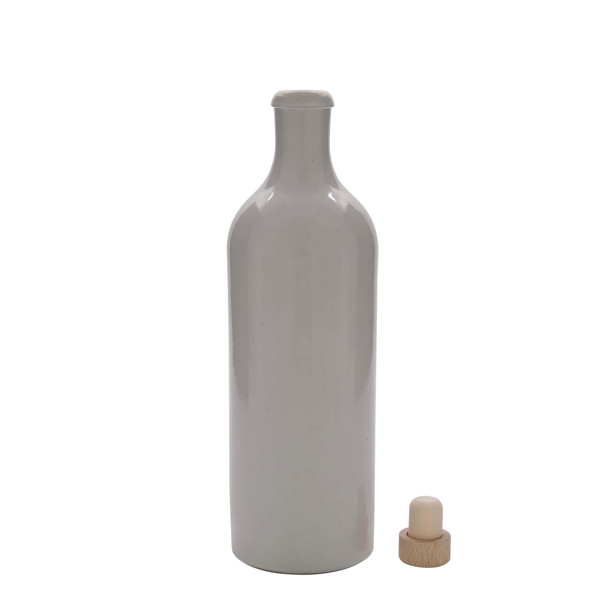 750 ml māla krūze, akmens trauks, balta, atvere: korķis