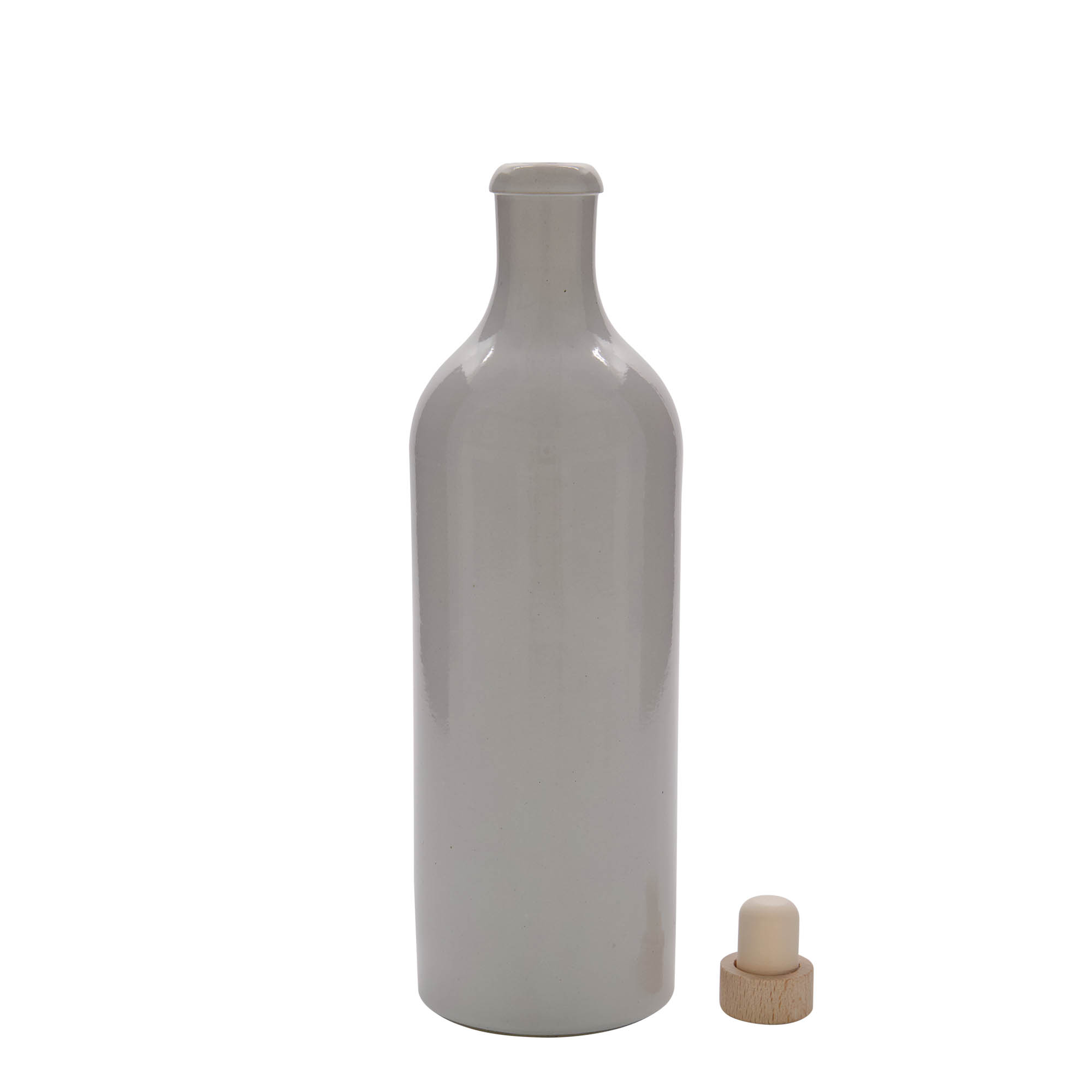 750 ml māla krūze, akmens trauks, balta, atvere: korķis 750 ml māla krūze, akmens trauks, balta, atvere: korķis