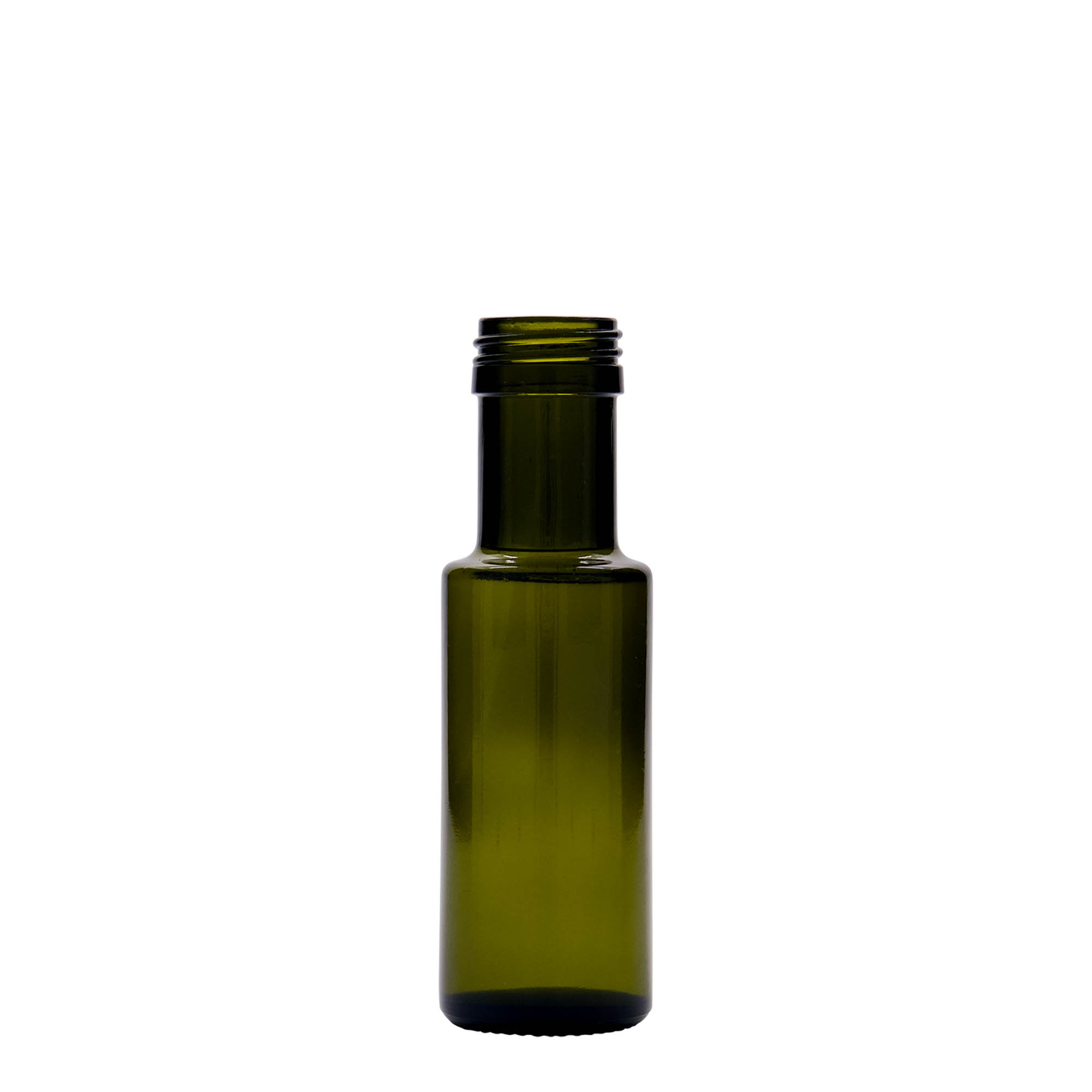 100 ml stikla pudele 'Dorica', antīkzaļa, atvere: PP 31,5