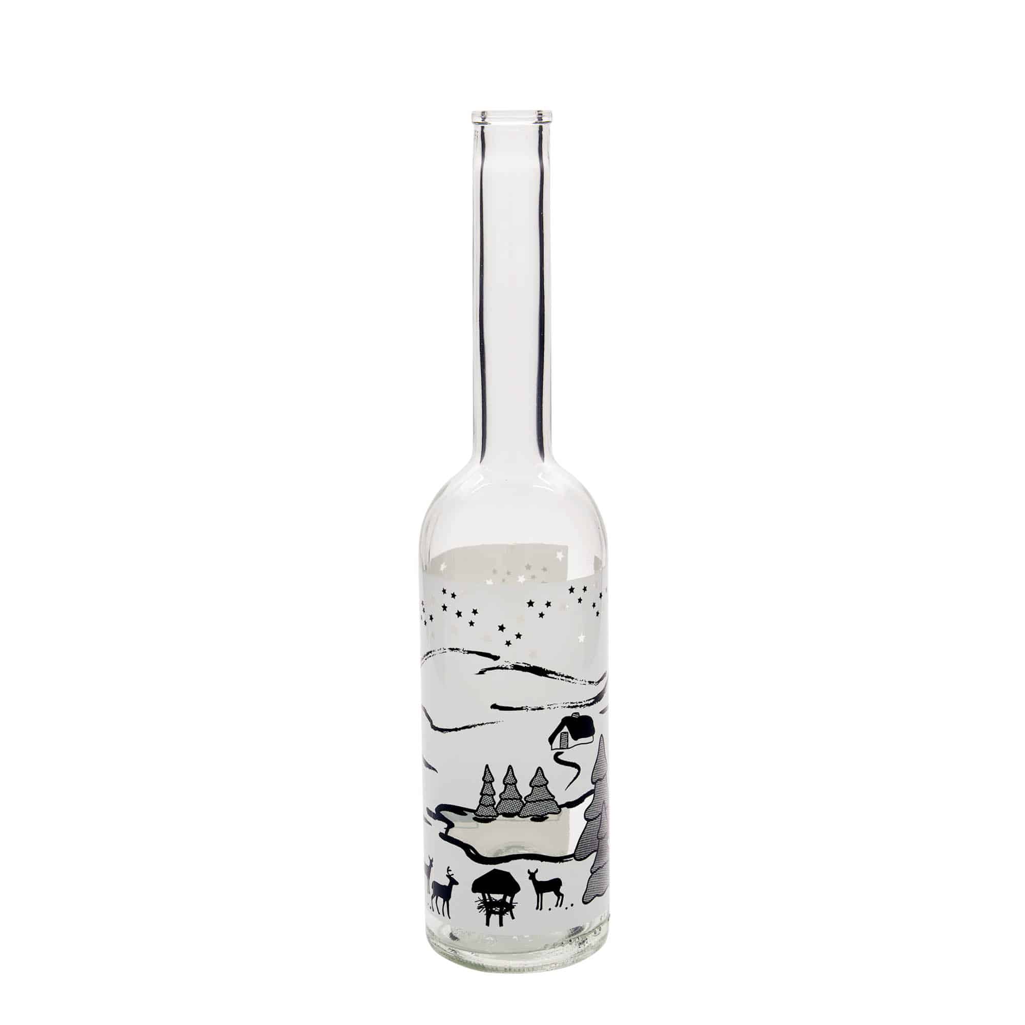 500 ml stikla pudele 'Opera', motīvs: ziemas sapnis Bianco, aizdare: korķis 500 ml stikla pudele 'Opera', motīvs: ziemas sapnis Bianco, aizdare: korķis
