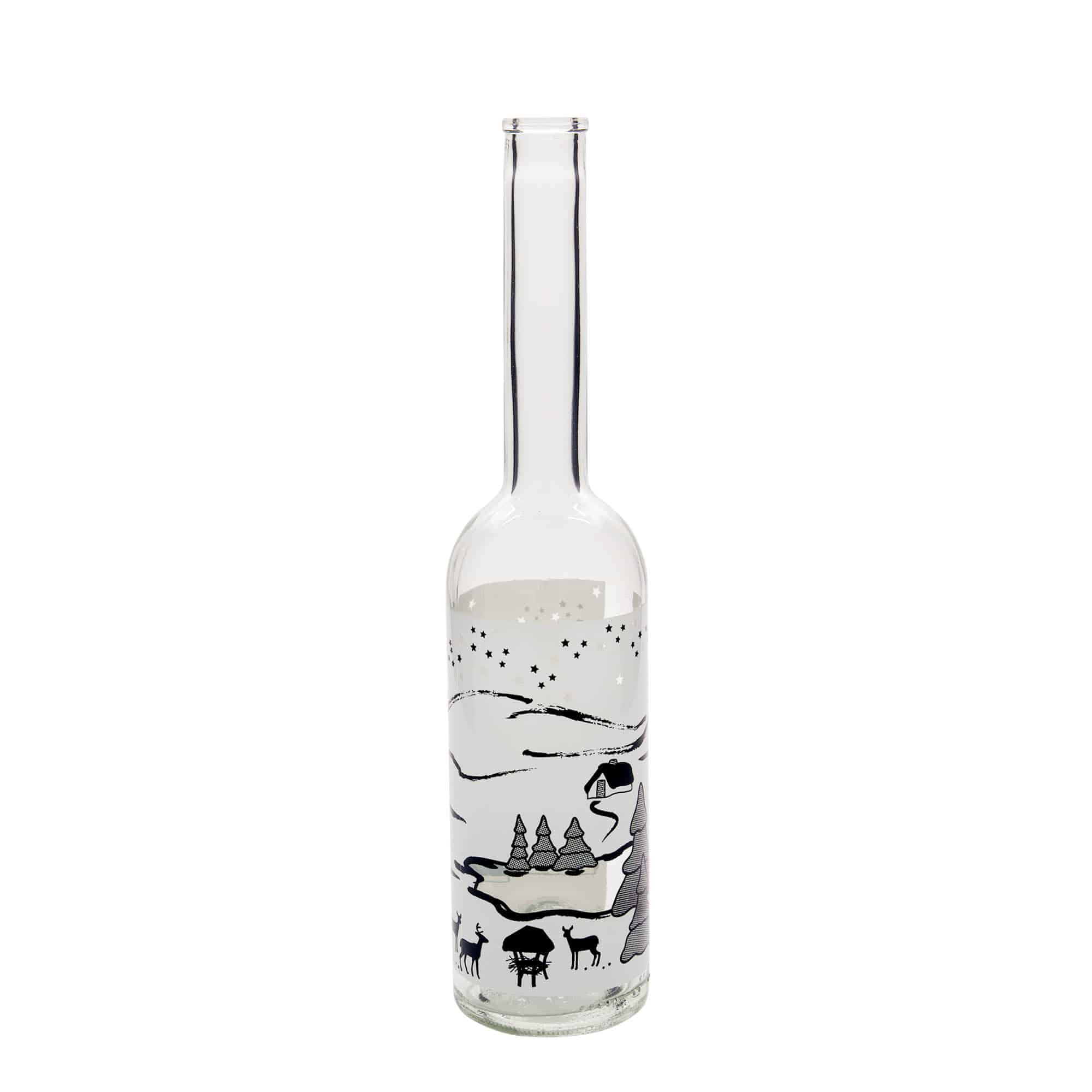 500 ml stikla pudele 'Opera', motīvs: Ziemas sapnis-Bianco, atvere: korķis
