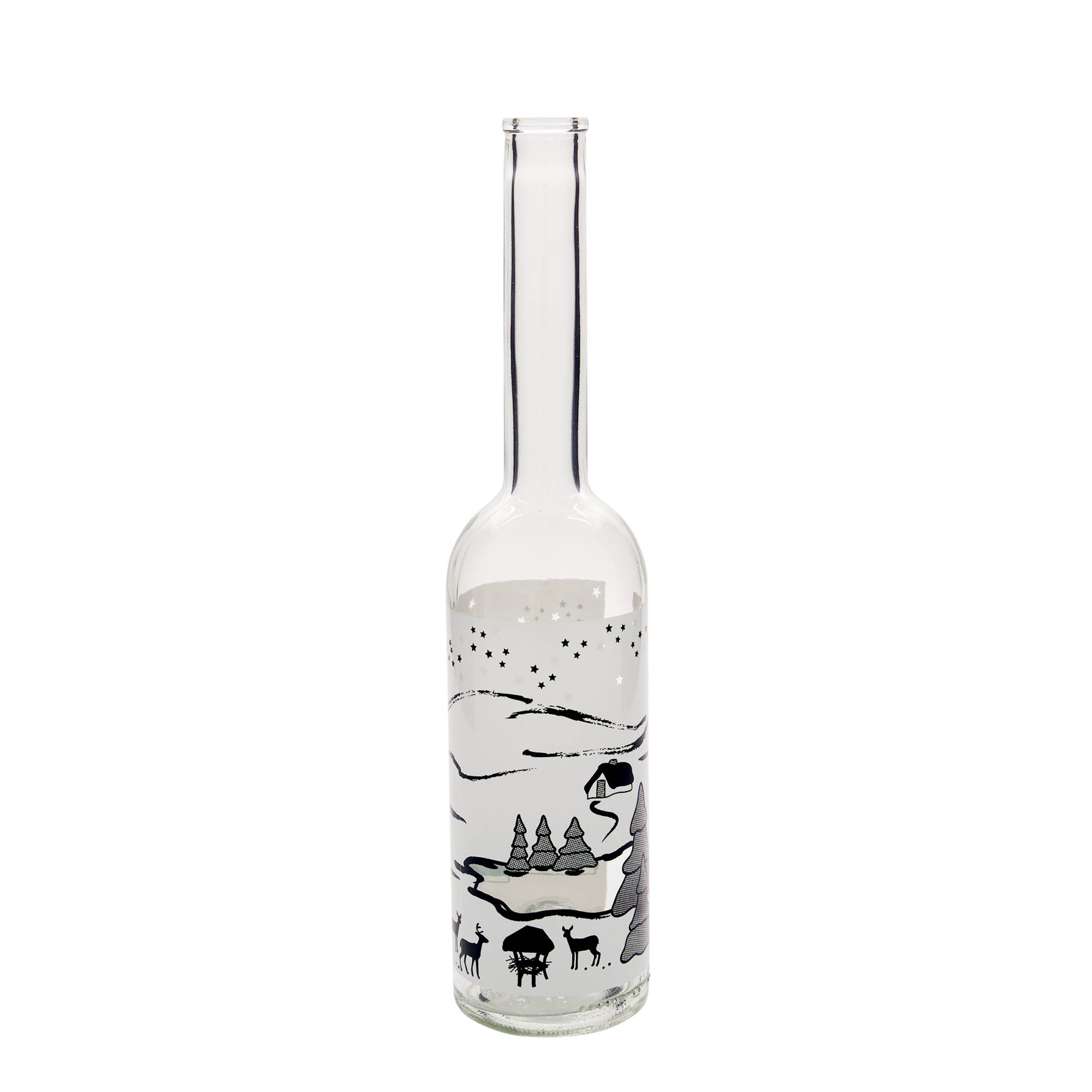 500 ml stikla pudele 'Opera', motīvs: Ziemas sapnis-Bianco, atvere: korķis 500 ml stikla pudele 'Opera', motīvs: Ziemas sapnis-Bianco, atvere: korķis