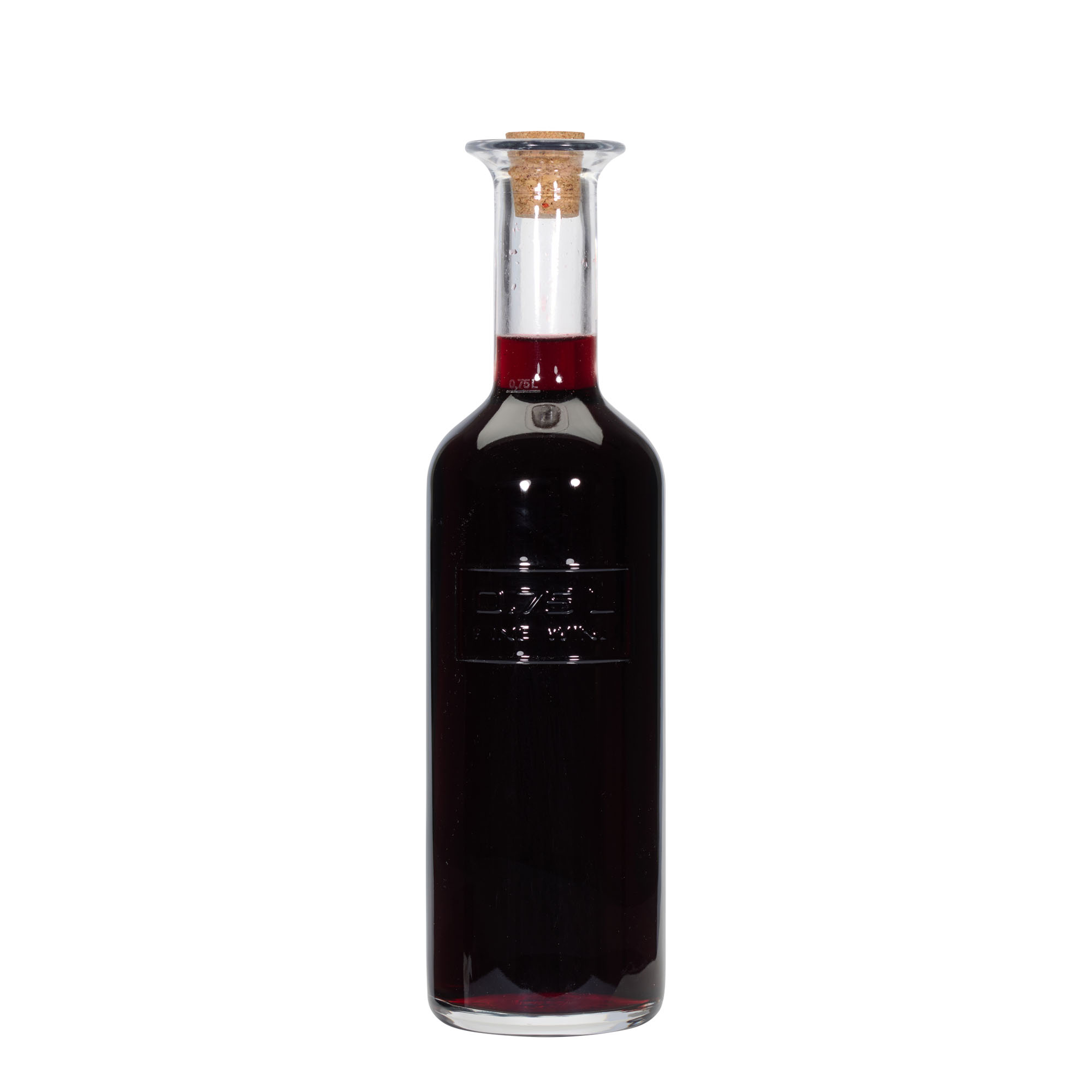 750 ml stikla pudele 'Optima Fine Wine', atvere: korķis 750 ml stikla pudele 'Optima Fine Wine', atvere: korķis