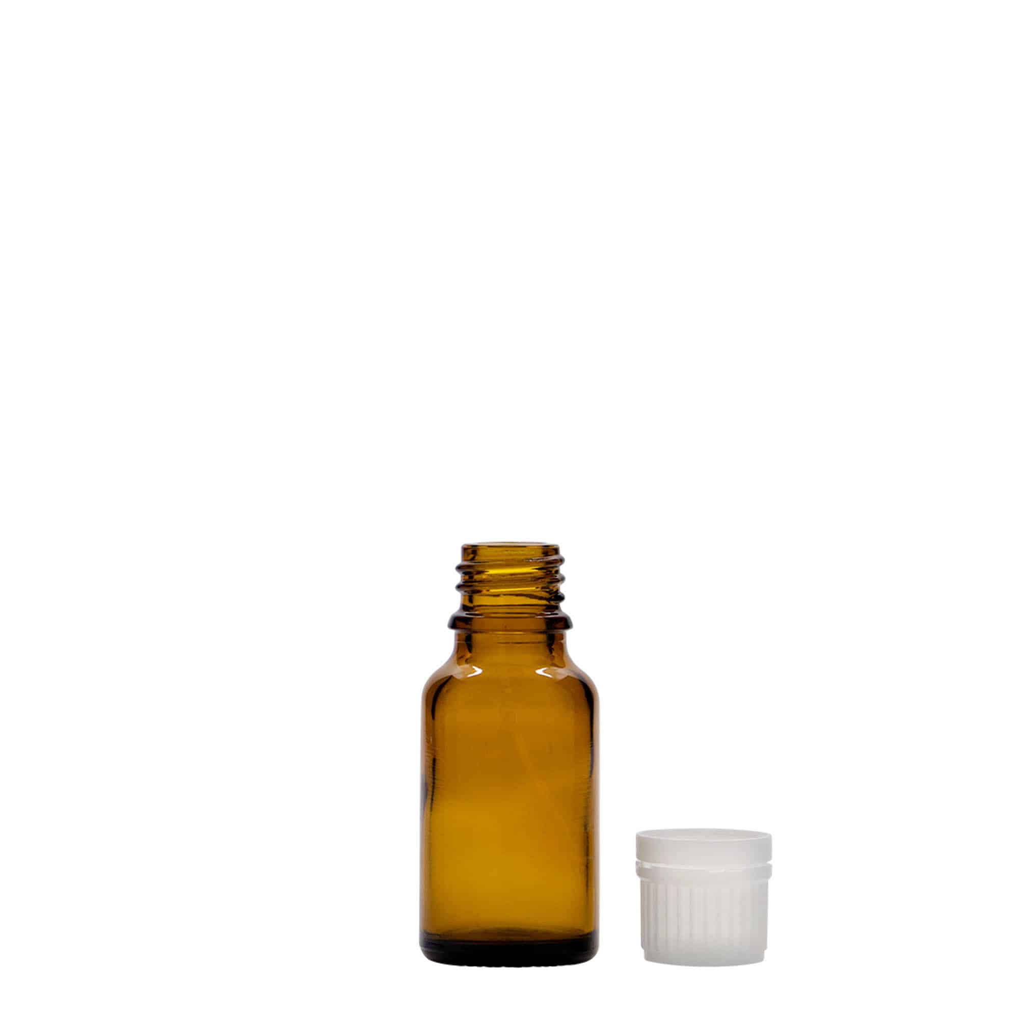 15 ml zāļu pudelīte, stikla, brūna, aizdare: DIN 18