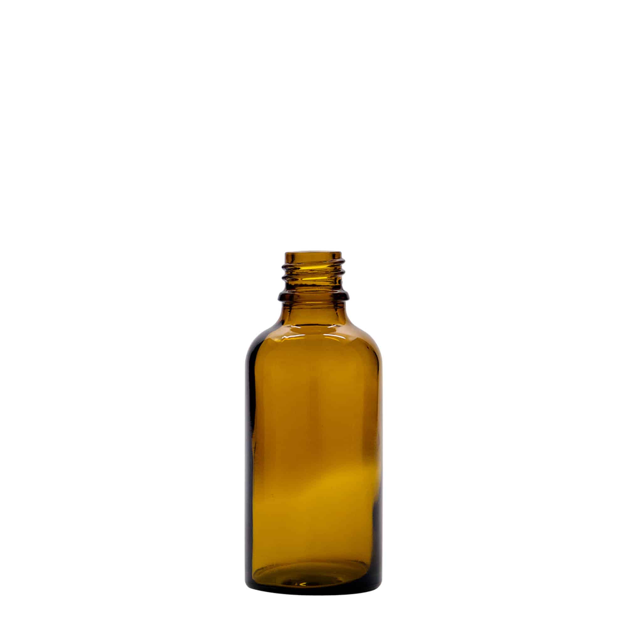 50 ml pilināšanas pudele medicīniska, stikls, brūni-sarkans, atvere: DIN 18