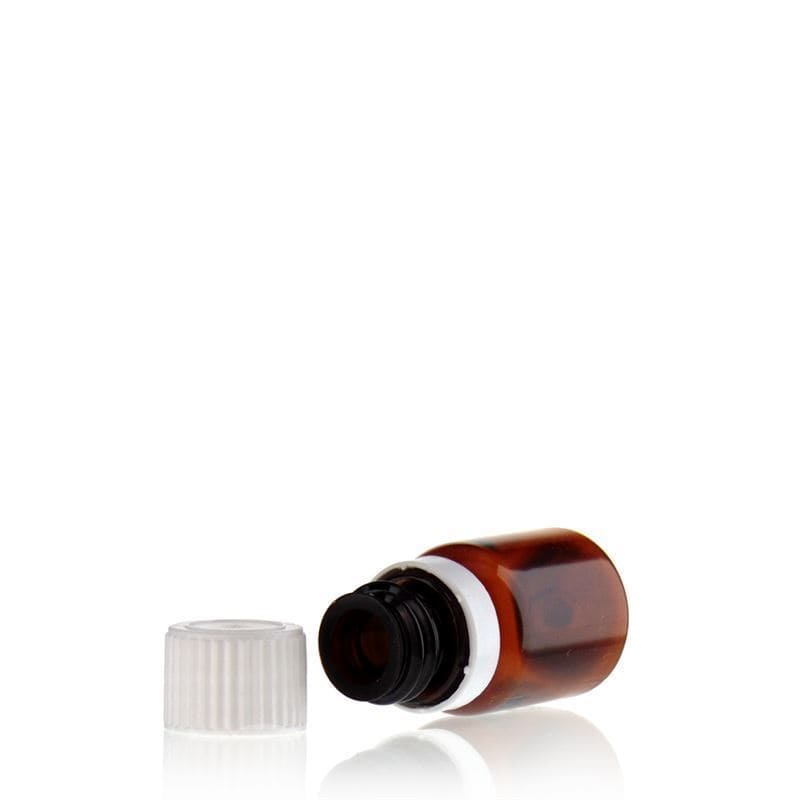 10 ml PET medicīnas pudele 'Easy Living', brūna, plastmasa, atvere: DIN 18