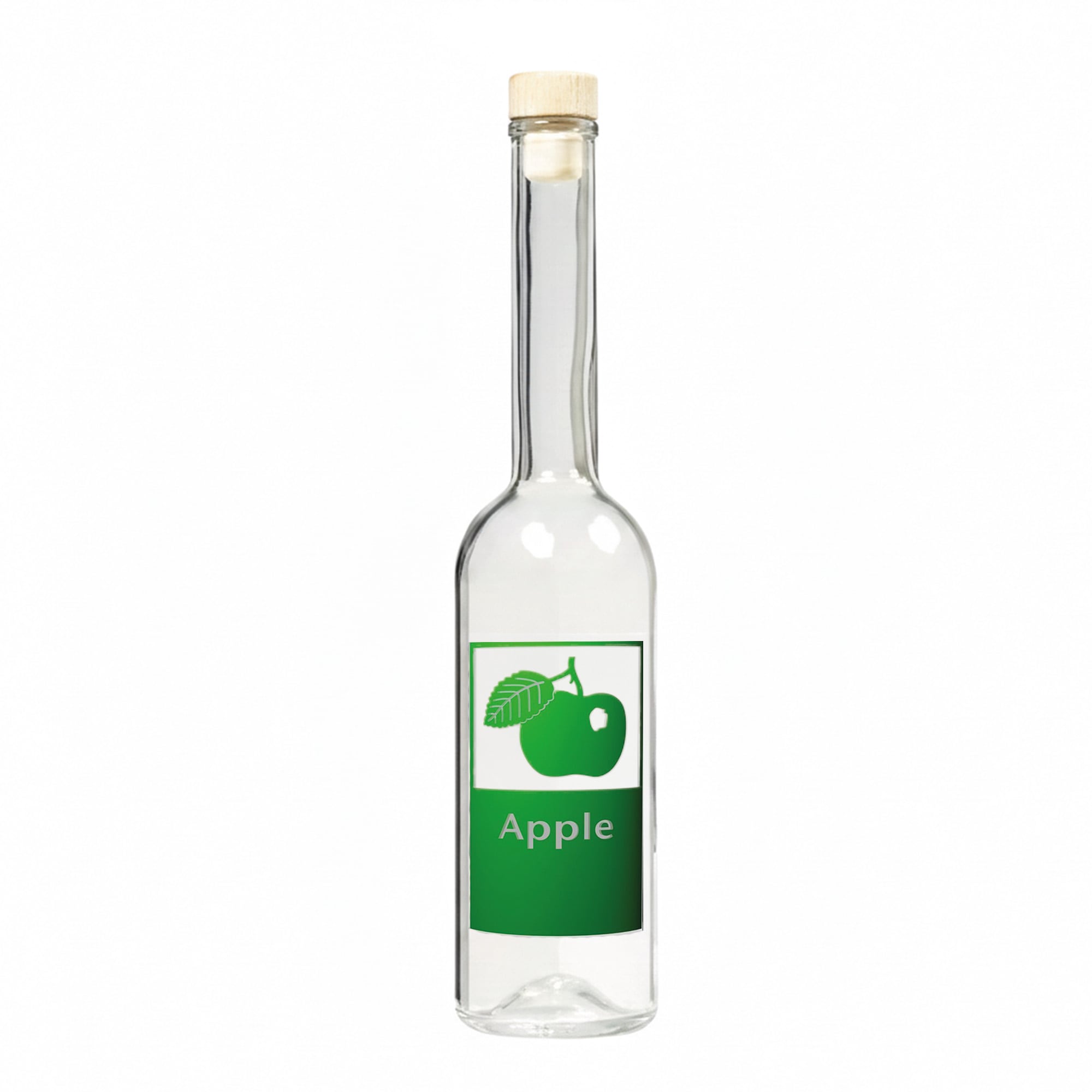 500 ml stikla pudele 'Opera', motīvs: ābols, atvere: korķis