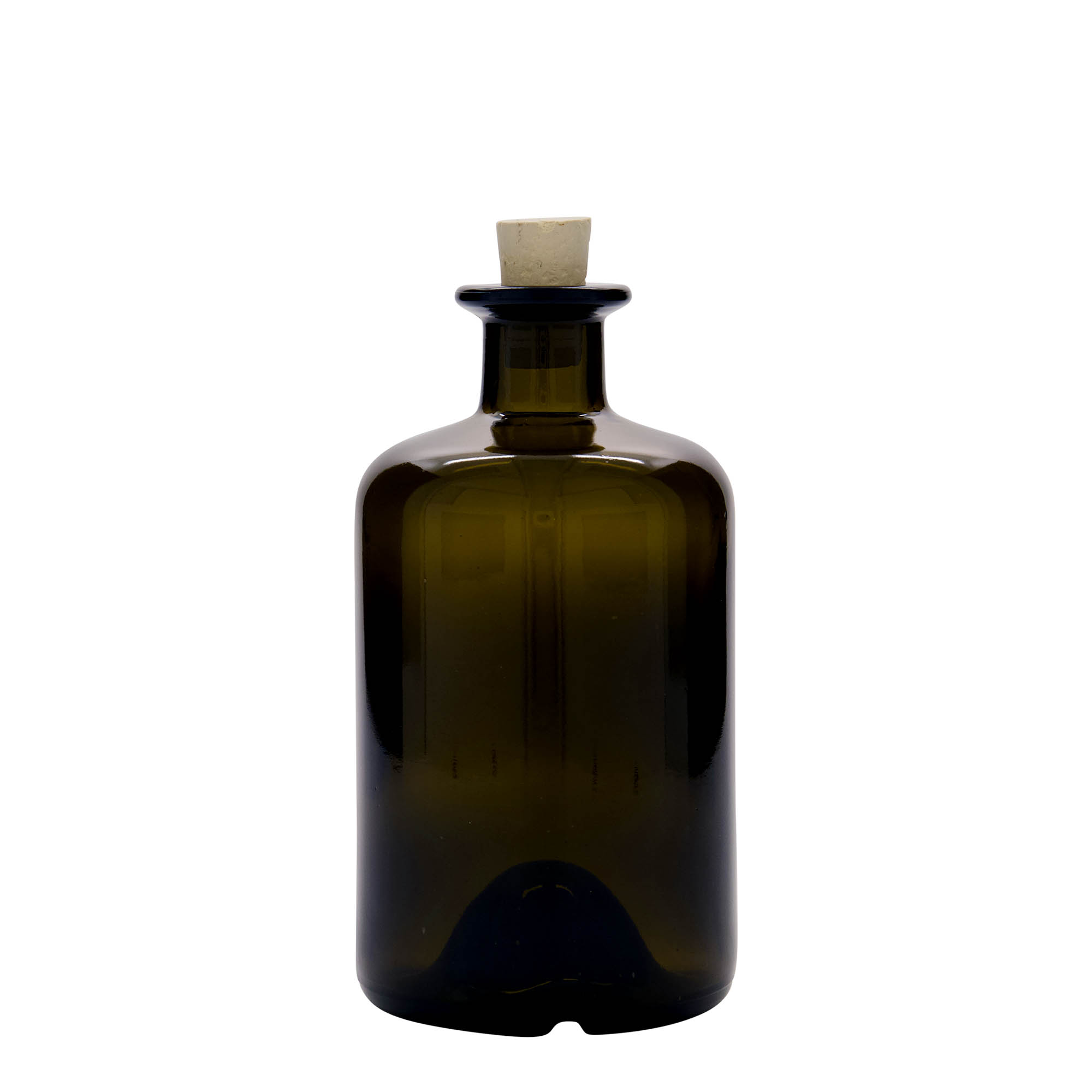 500 ml stikla pudele aptiekāram, antīkzaļa, atvere: korķis 500 ml stikla pudele aptiekāram, antīkzaļa, atvere: korķis
