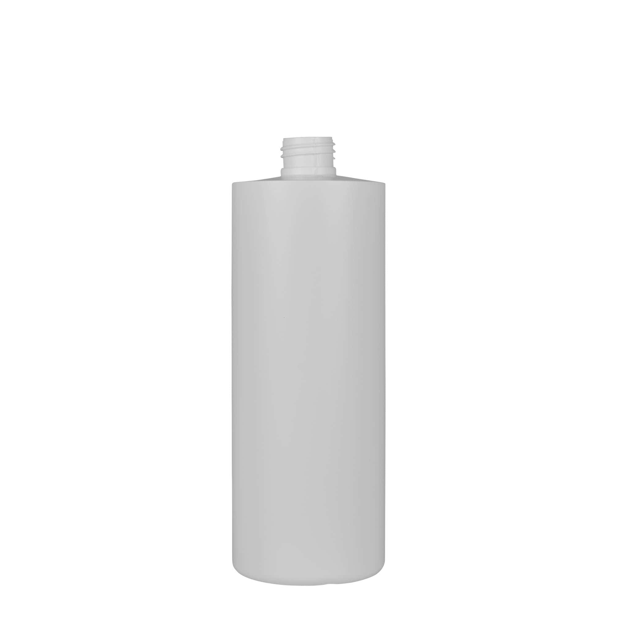 500 ml plastmasas pudele 'Pipe', zaļa HDPE, balta, atvere: 24/410