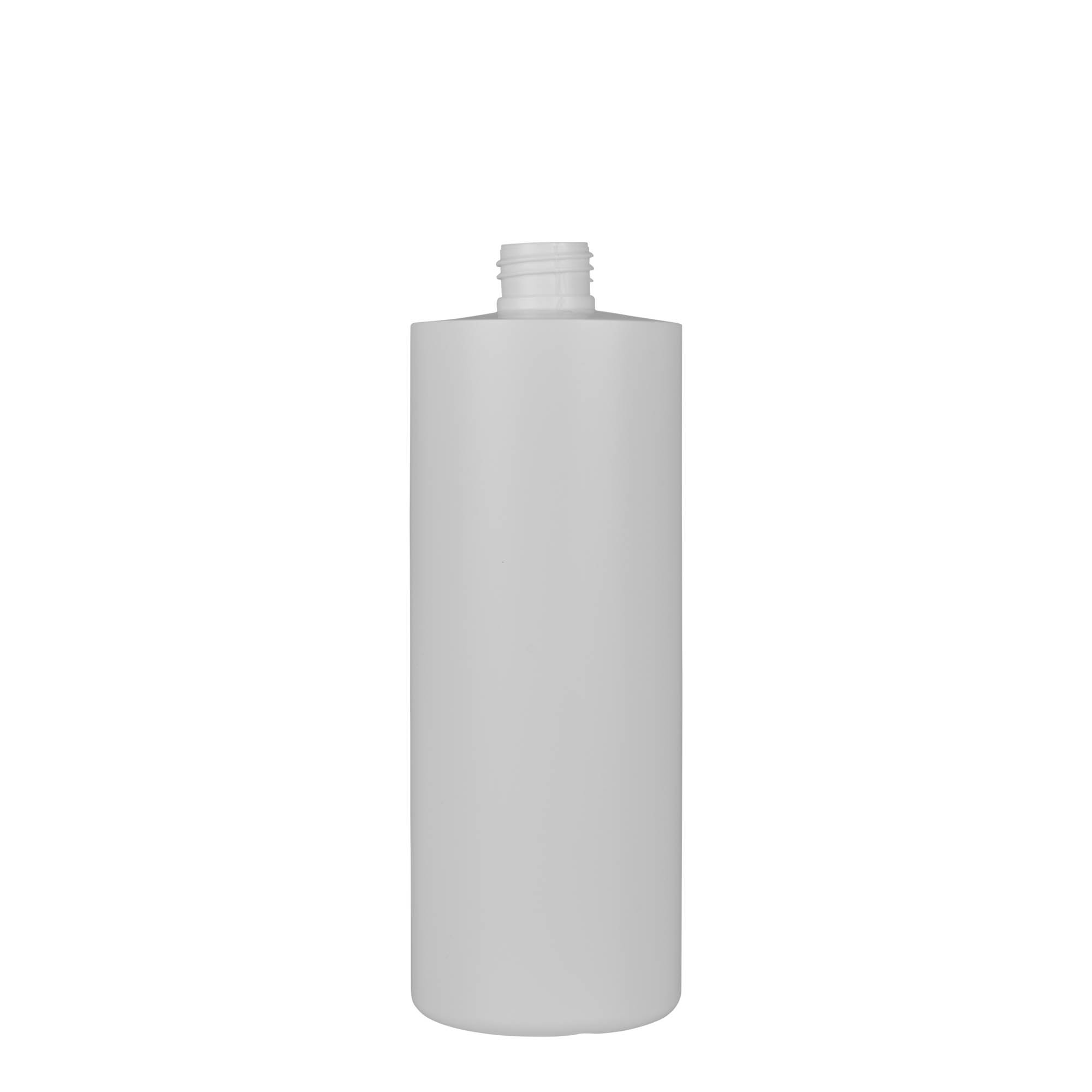 500 ml plastmasas pudele 'Pipe', zaļa HDPE, balta, atvere: 24/410