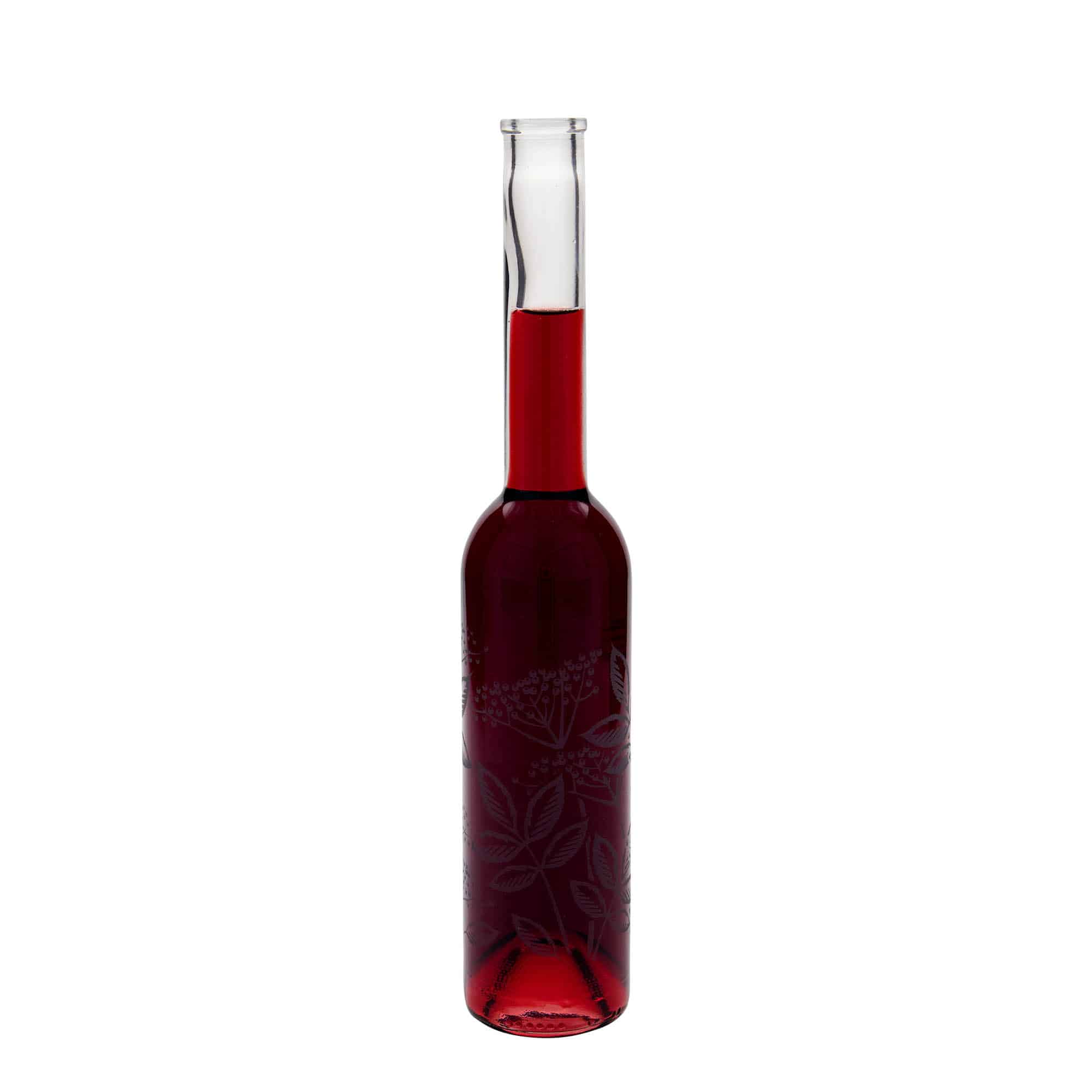 350 ml stikla pudele 'Opera', motīvs: plūškoks, aizdare: korķis