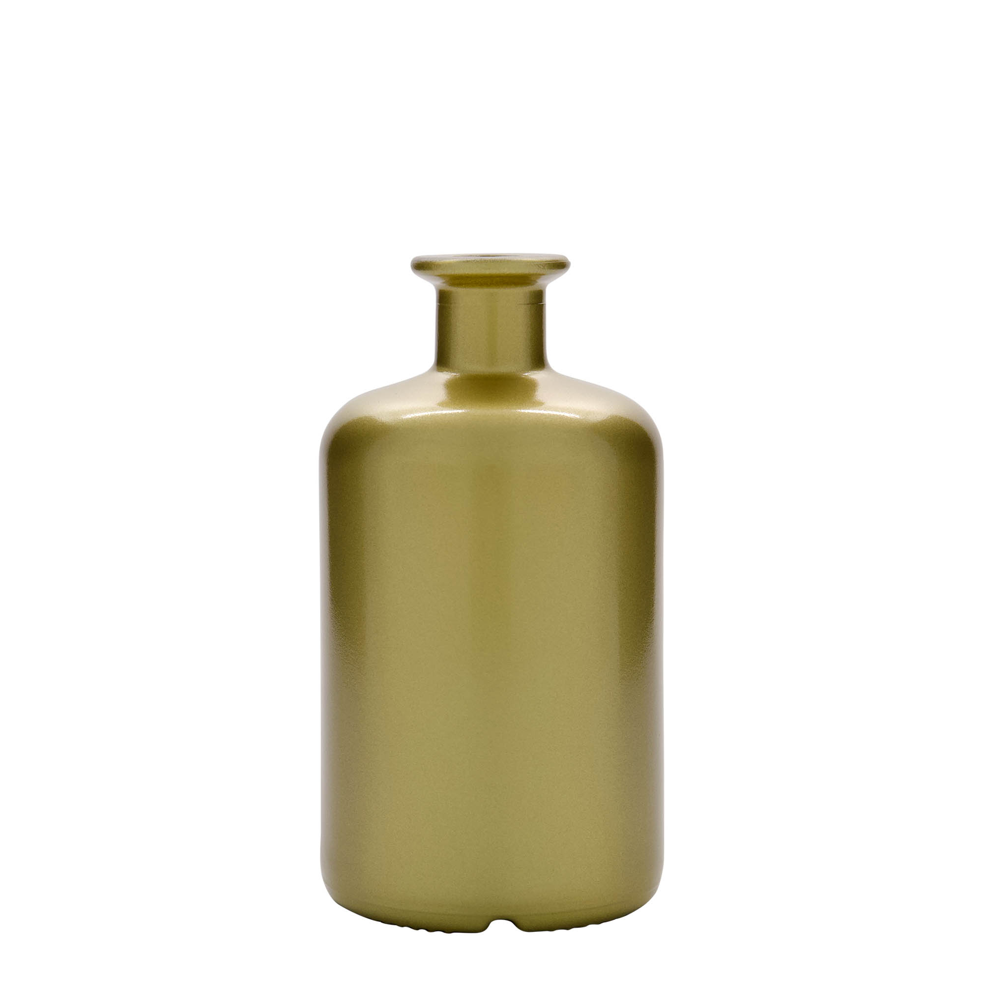 500 ml stikla pudele aptiekāram, zelta, atvere: korķis