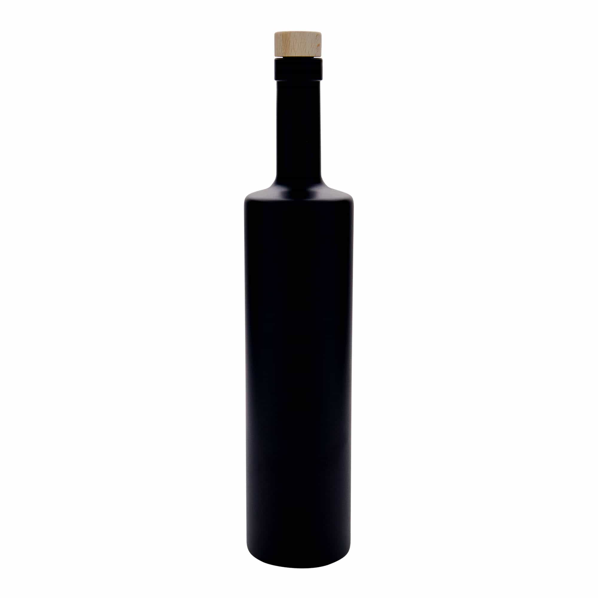 700 ml stikla pudele 'Centurio', melna, atvere: korķis
