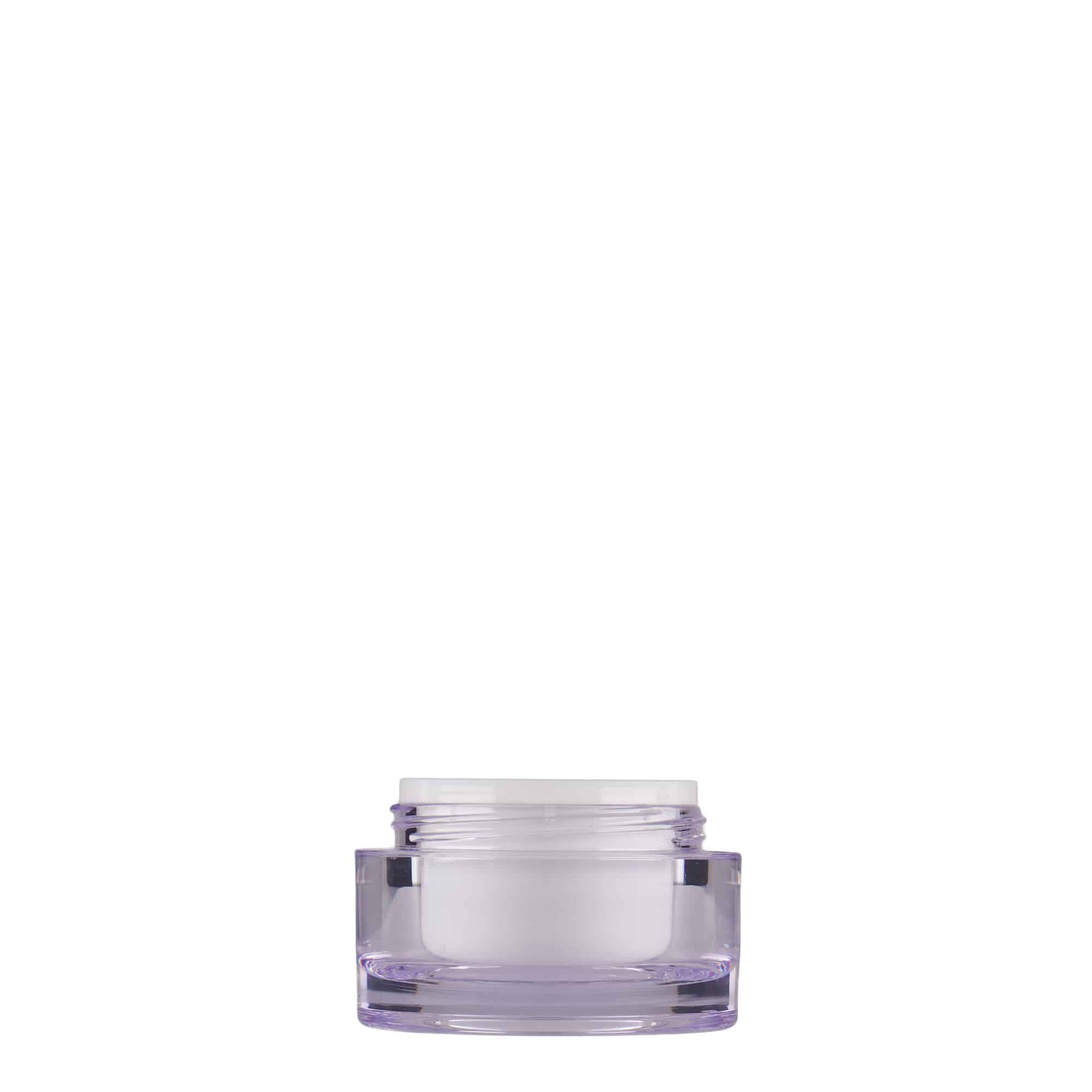 10 ml kārbiņa, SAN plastmasas, balta, aizdare: skrūvējams vāciņš 10 ml kārbiņa, SAN plastmasas, balta, aizdare: skrūvējams vāciņš