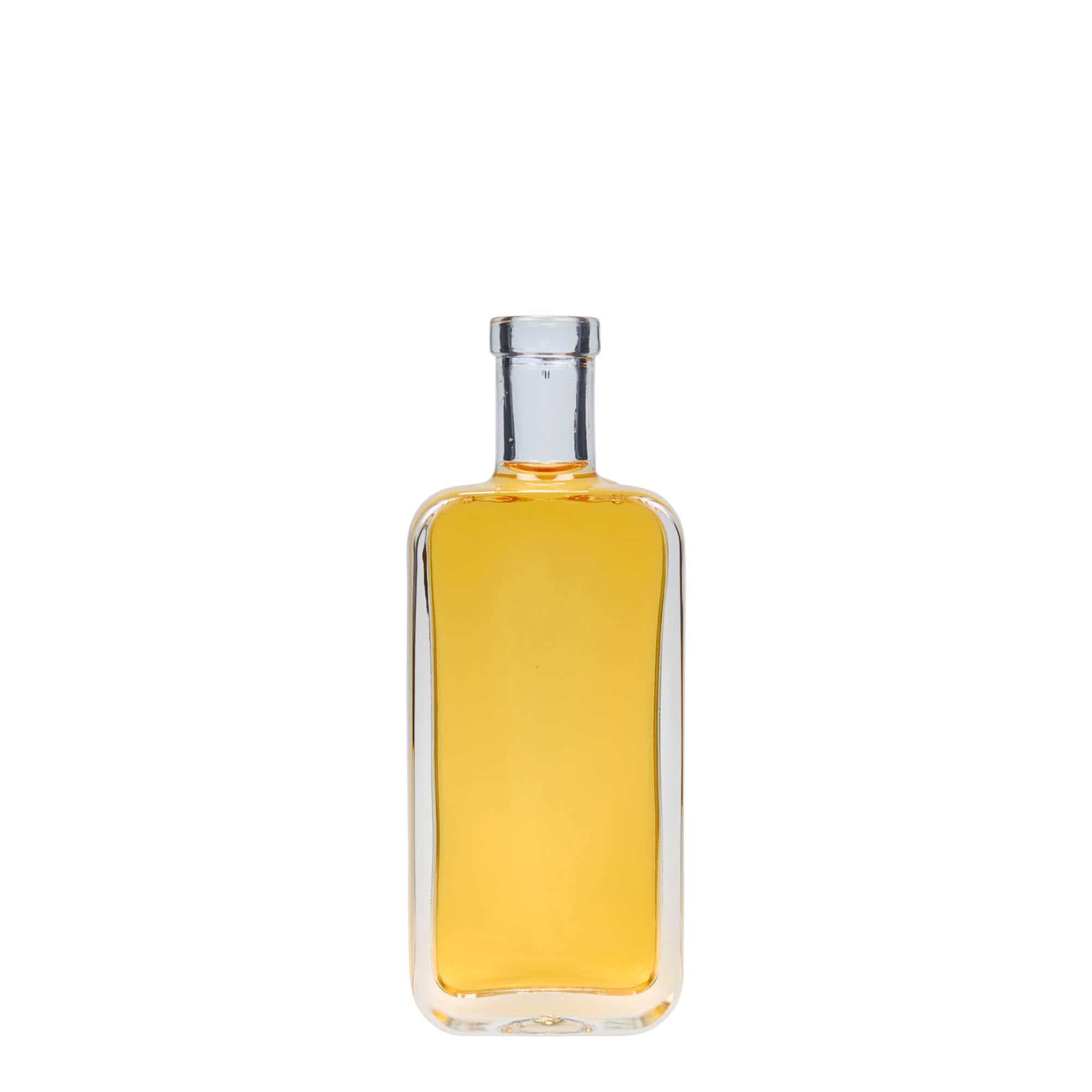 100 ml stikla pudele 'Nice', taisnstūrveida, atvere: korķis