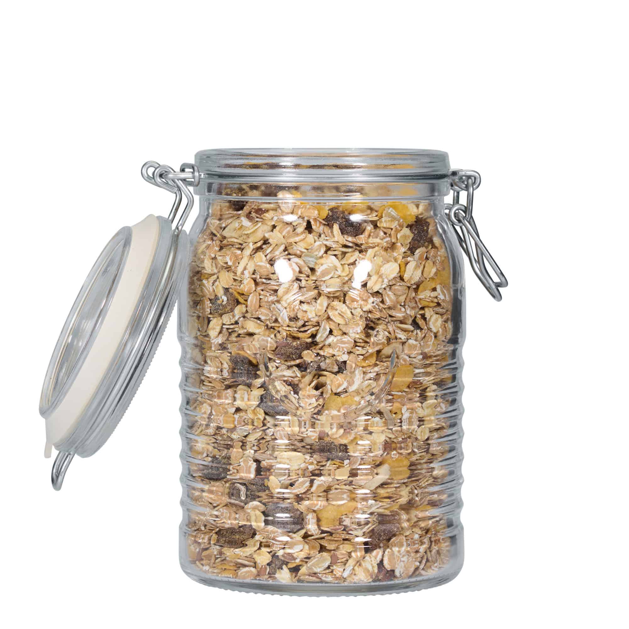 1.000 ml stiklaina burka ar metāla aizbāzni 'Officina 1825', atvere: metāla aizbāzne ar stiepli