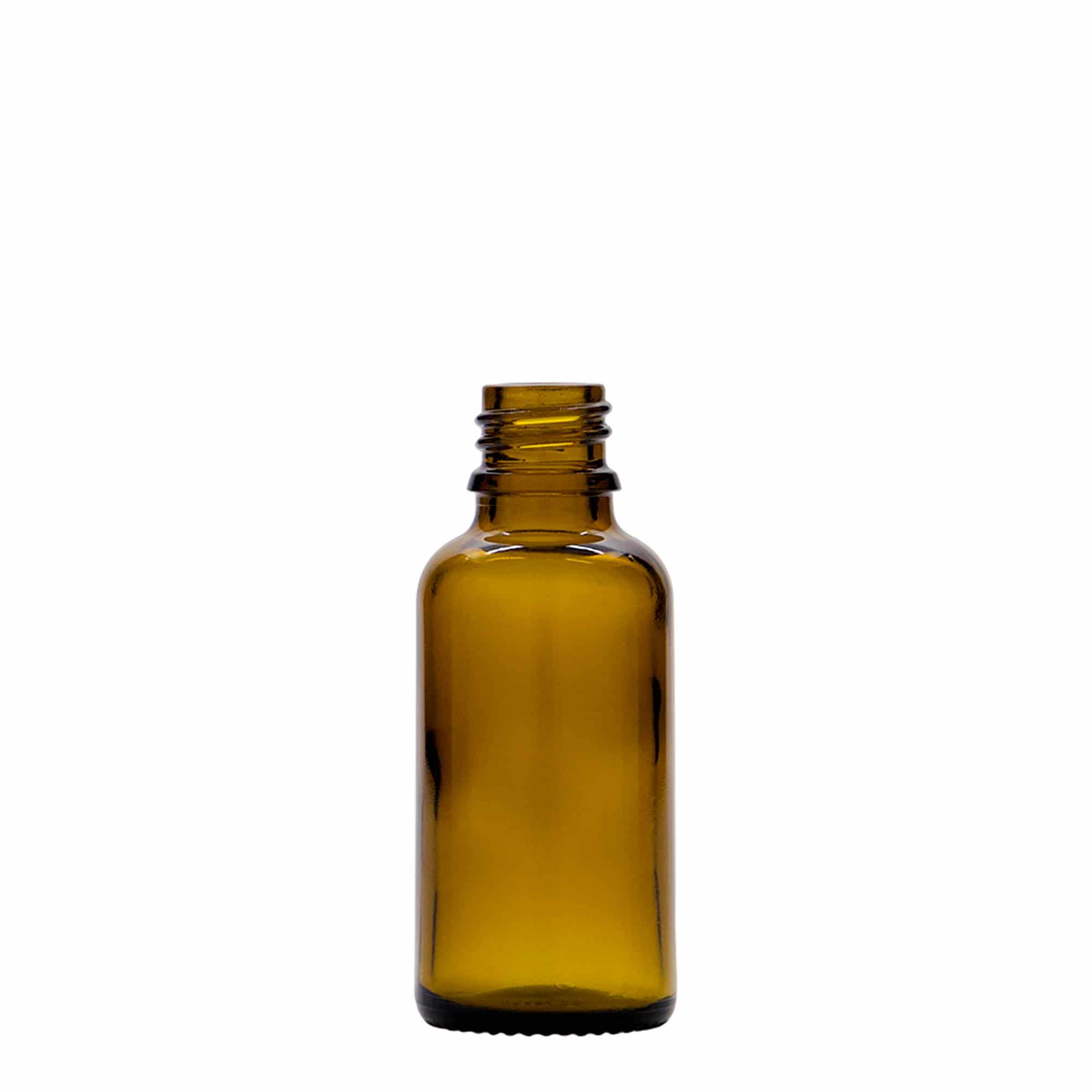 30 ml pilināmā pudele medicīniska, stikls, brūna, atvere: DIN 18 30 ml pilināmā pudele medicīniska, stikls, brūna, atvere: DIN 18