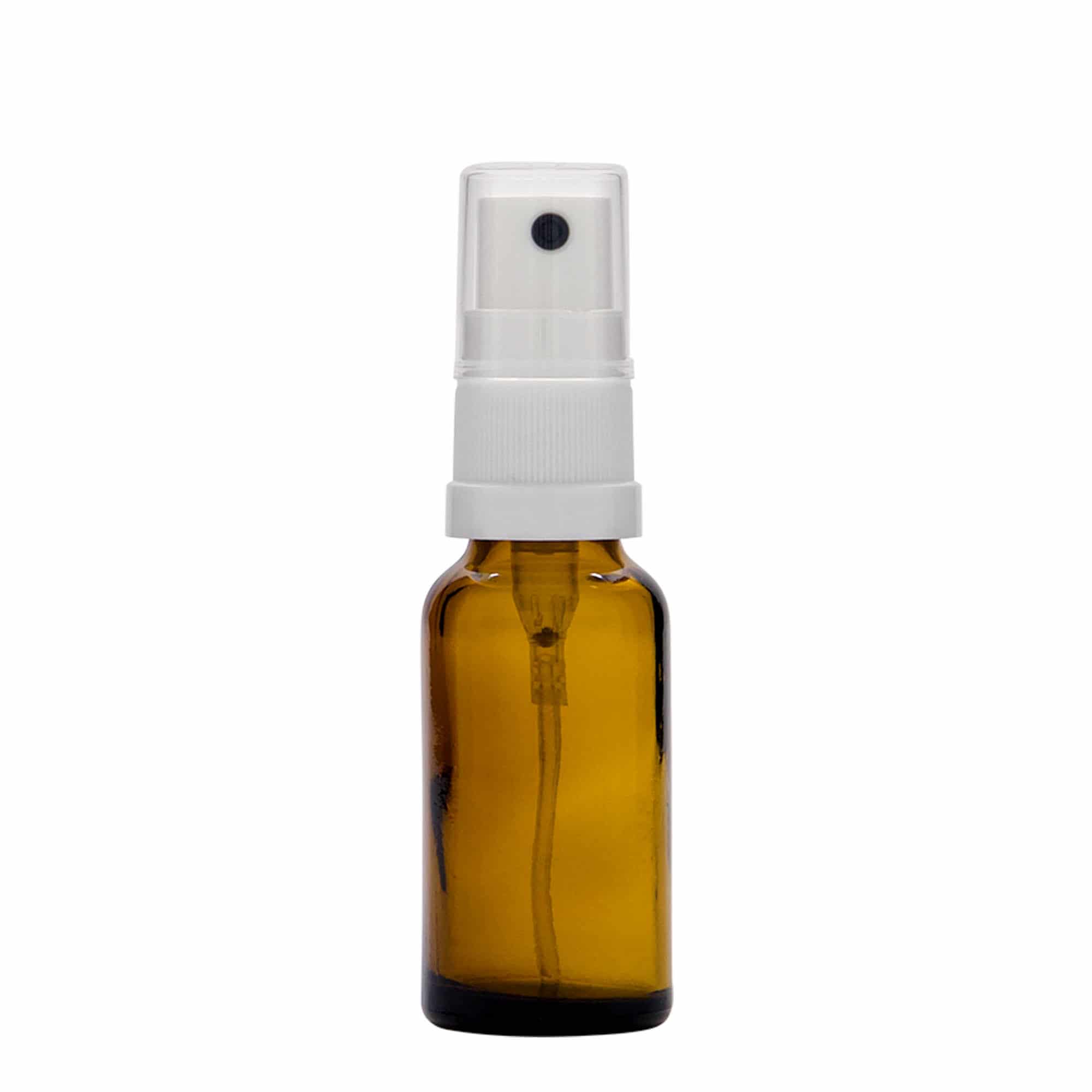 20 ml zāļu pudelīte ar smidzinātāju, stikla, brūna, aizdare: DIN 18 20 ml zāļu pudelīte ar smidzinātāju, stikla, brūna, aizdare: DIN 18