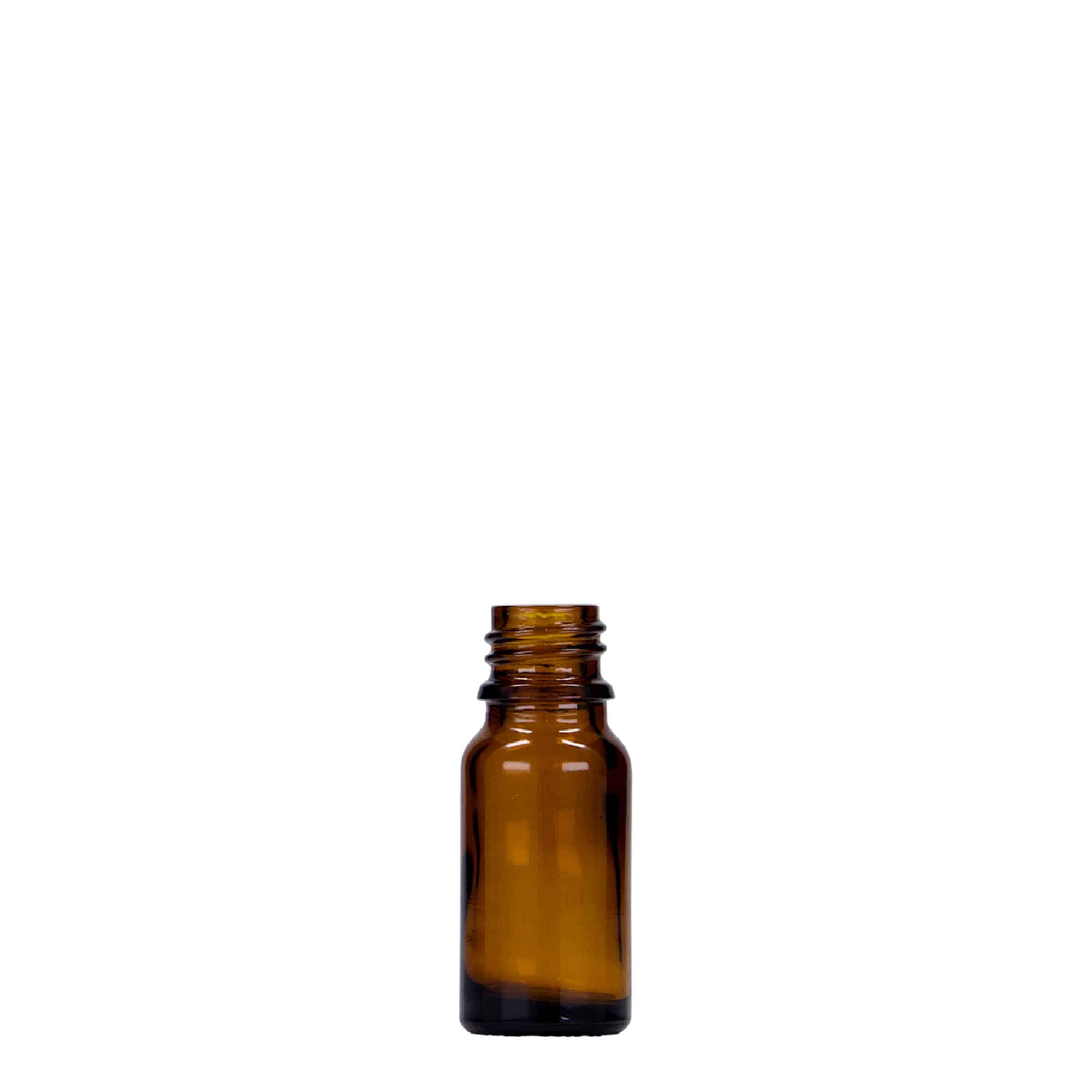10 ml zāļu pudelīte, stikla, brūna, aizdare: DIN 18 10 ml zāļu pudelīte, stikla, brūna, aizdare: DIN 18