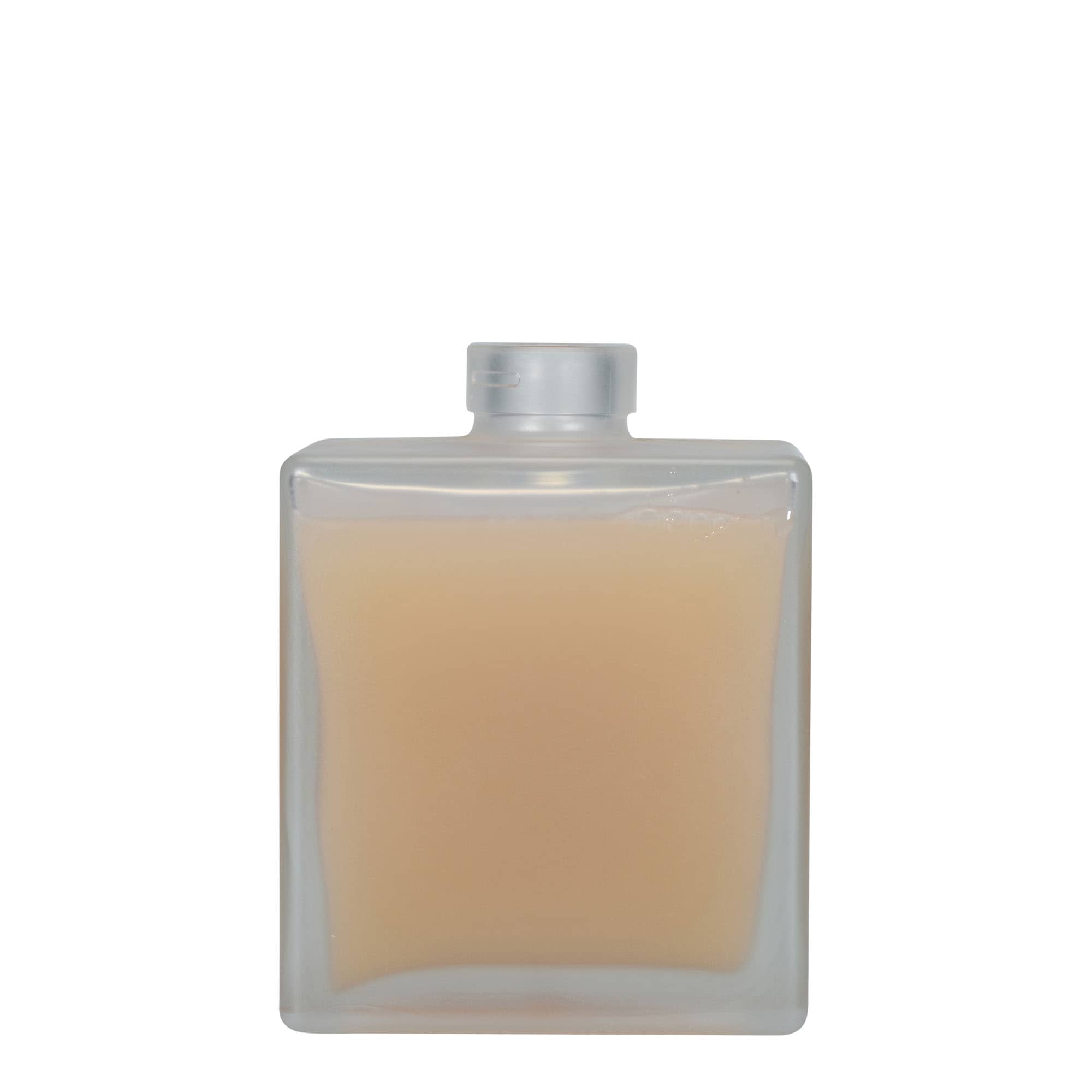 500 ml stikla pudele 'Cube', kvadrātiska, matēta, aizdare: korķis