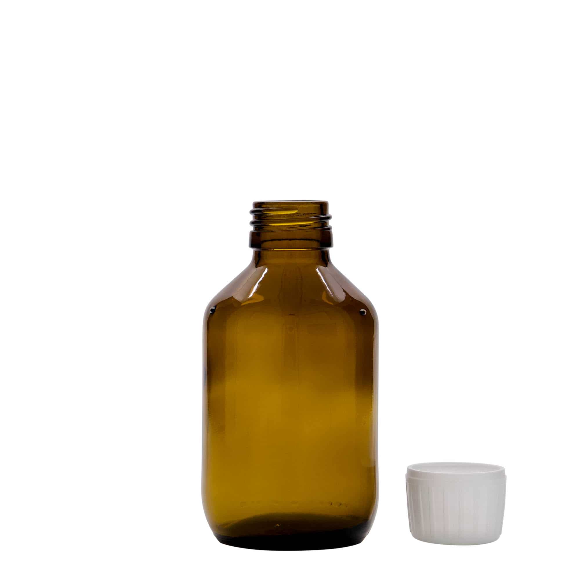 150 ml zāļu pudelīte, brūna, stikla, aizdare: PP 28
