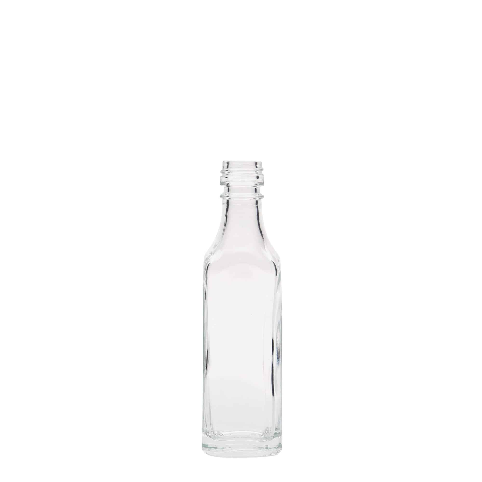 50 ml stikla pudele 'Siena', kvadrātiska, aizdare: PP 18 50 ml stikla pudele 'Siena', kvadrātiska, aizdare: PP 18