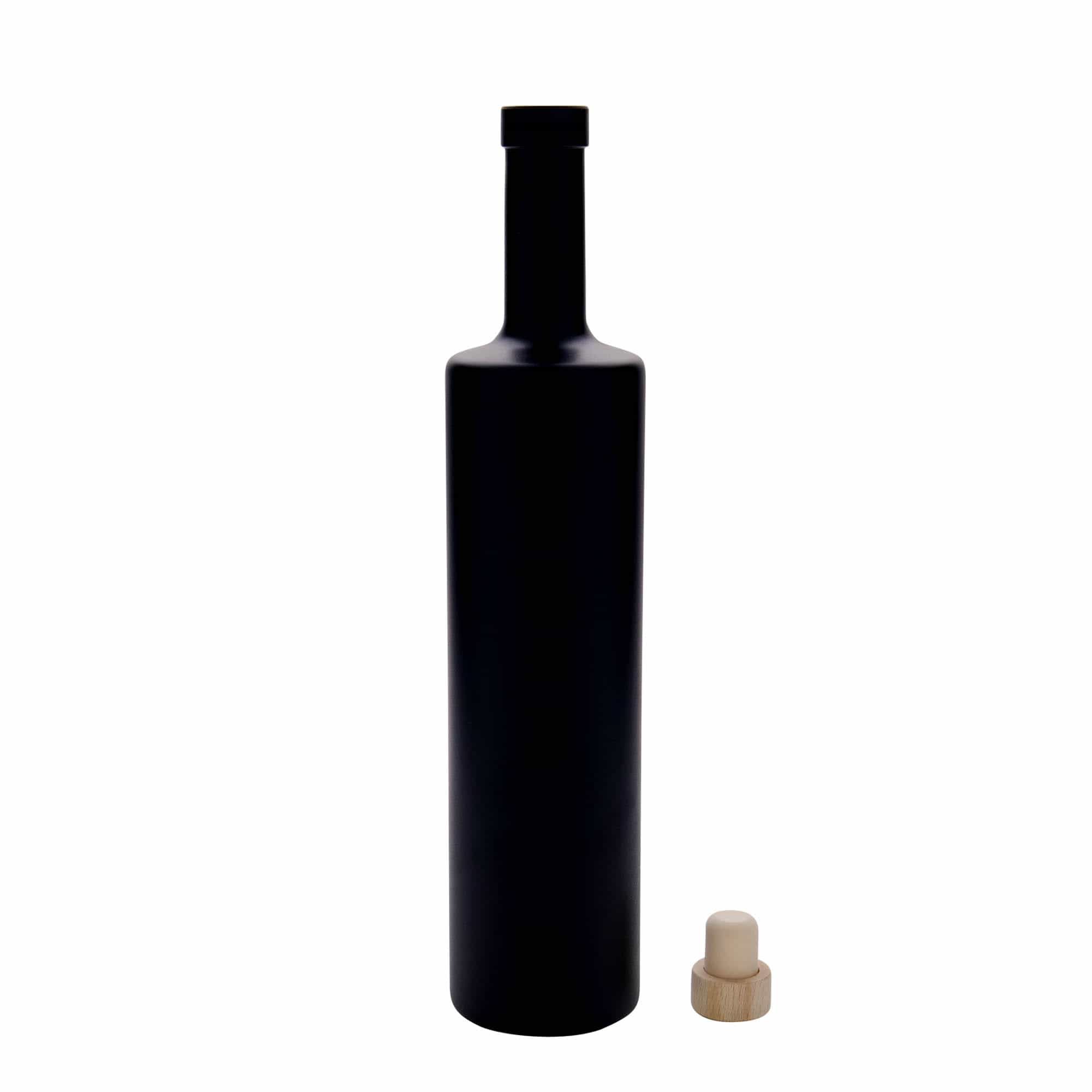 700 ml stikla pudele 'Centurio', melna, atvere: korķis