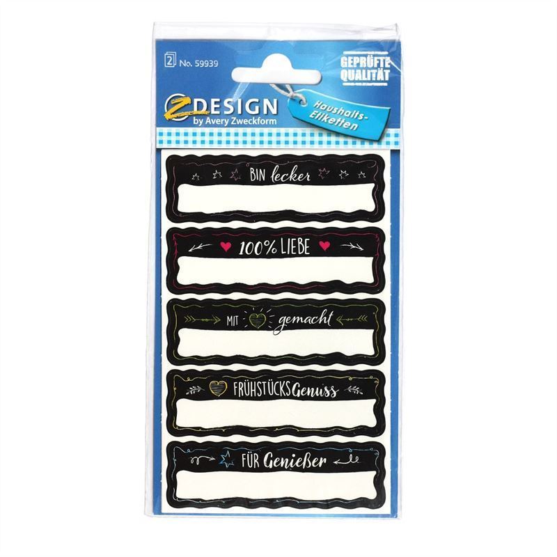 Zweckform etiķetes 'Pašdarināts', taisnstūrveida, papīrs, melns Zweckform etiķetes 'Pašdarināts', taisnstūrveida, papīrs, melns