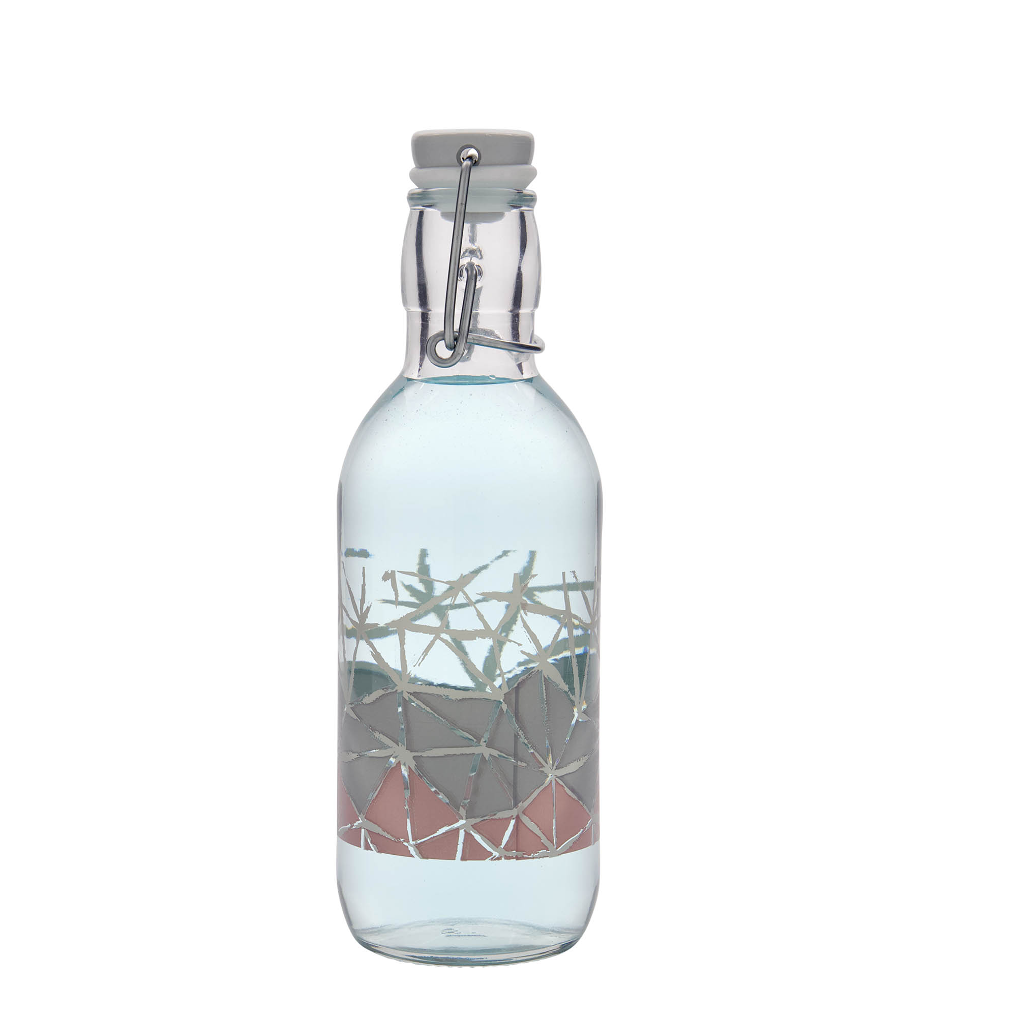 500 ml stikla pudele Emilia ar apdruku 'Manolibera rosa', atvere: aizsprieda aizdare