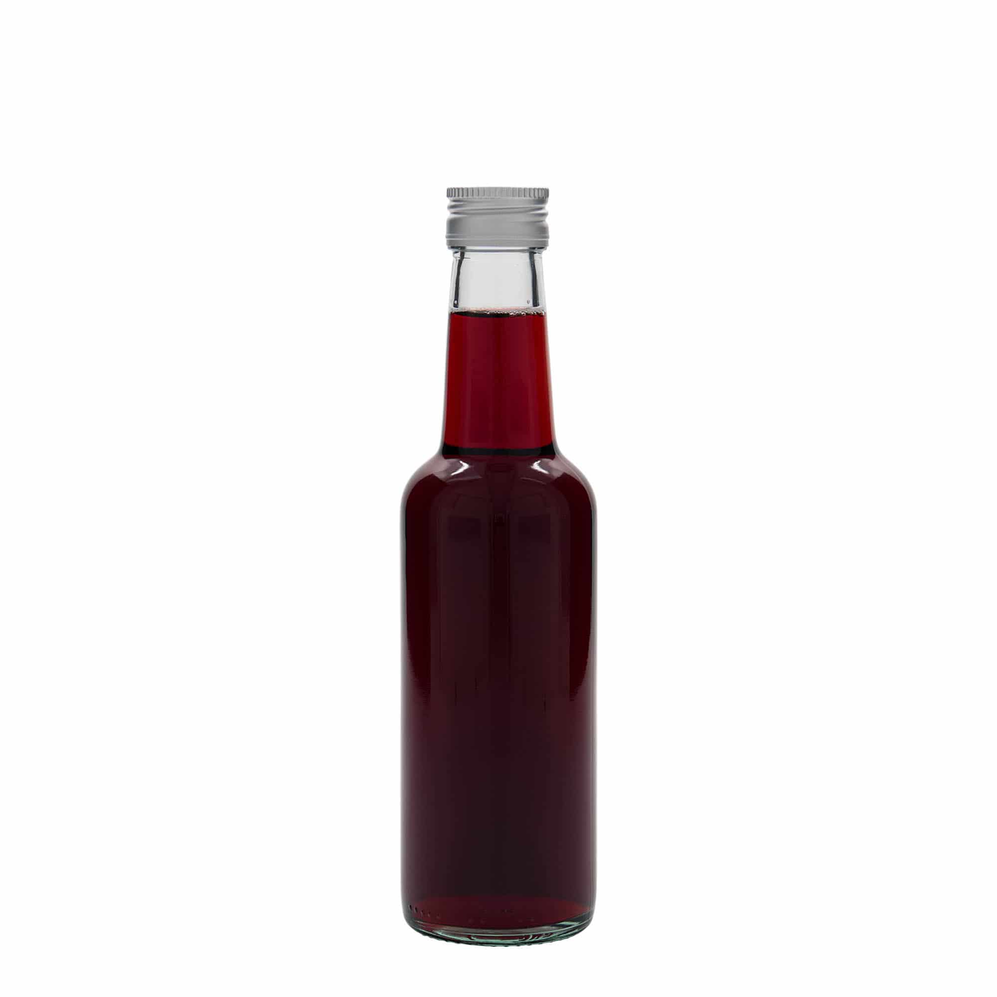 250 ml stikla pudele ar taisnu kaklu, atvere: PP 28