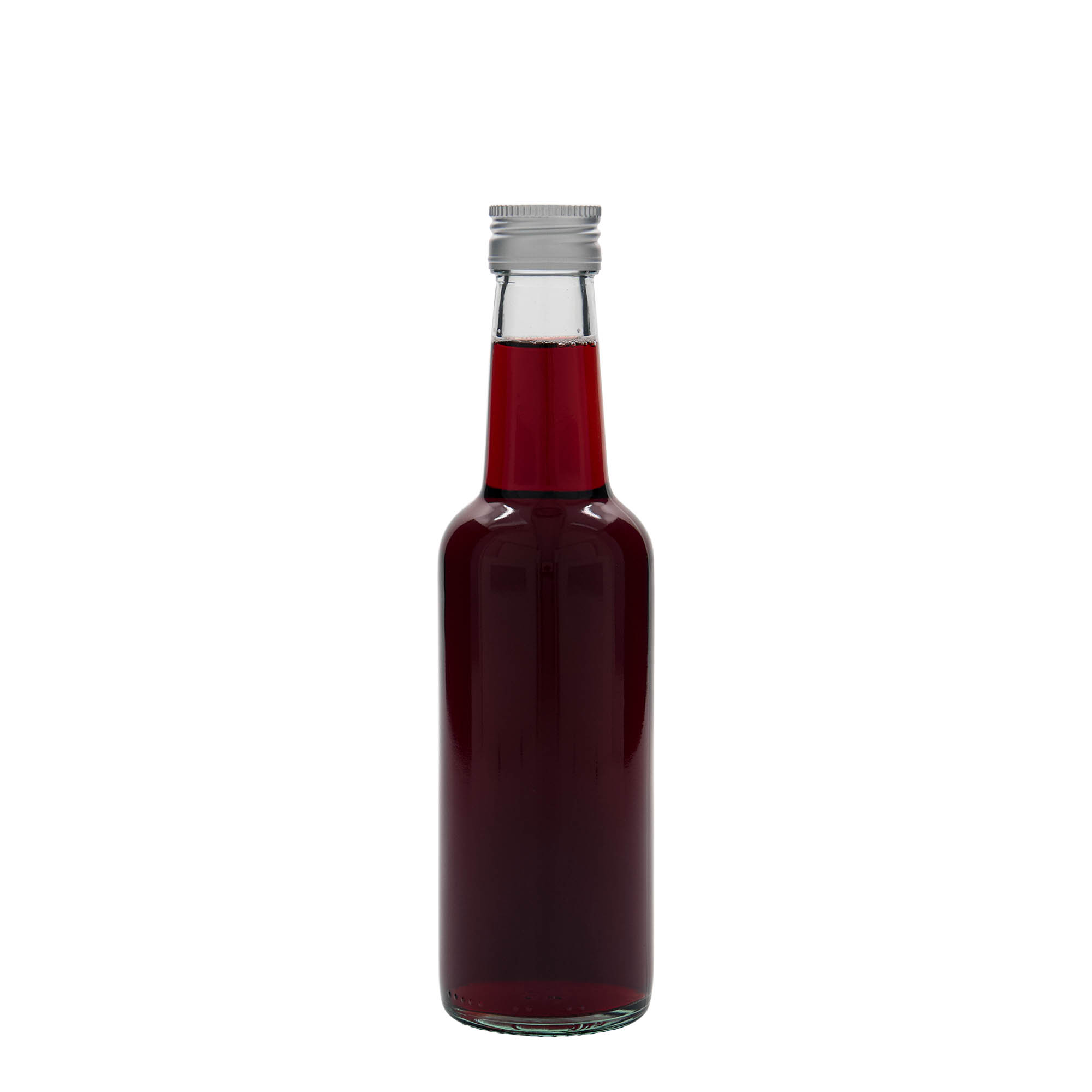 250 ml stikla pudele ar taisnu kaklu, atvere: PP 28 250 ml stikla pudele ar taisnu kaklu, atvere: PP 28
