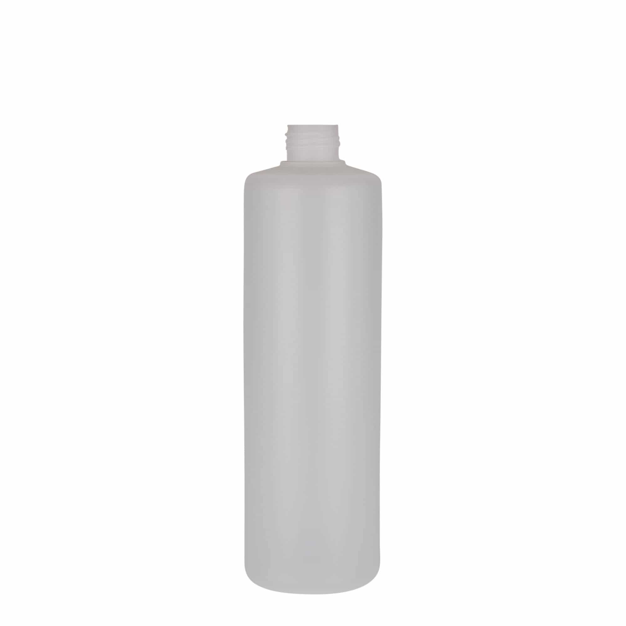 500 ml cilindriska pudele, PE plastmasas, dabīga, aizdare: skrūvējams vāciņš 500 ml cilindriska pudele, PE plastmasas, dabīga, aizdare: skrūvējams vāciņš