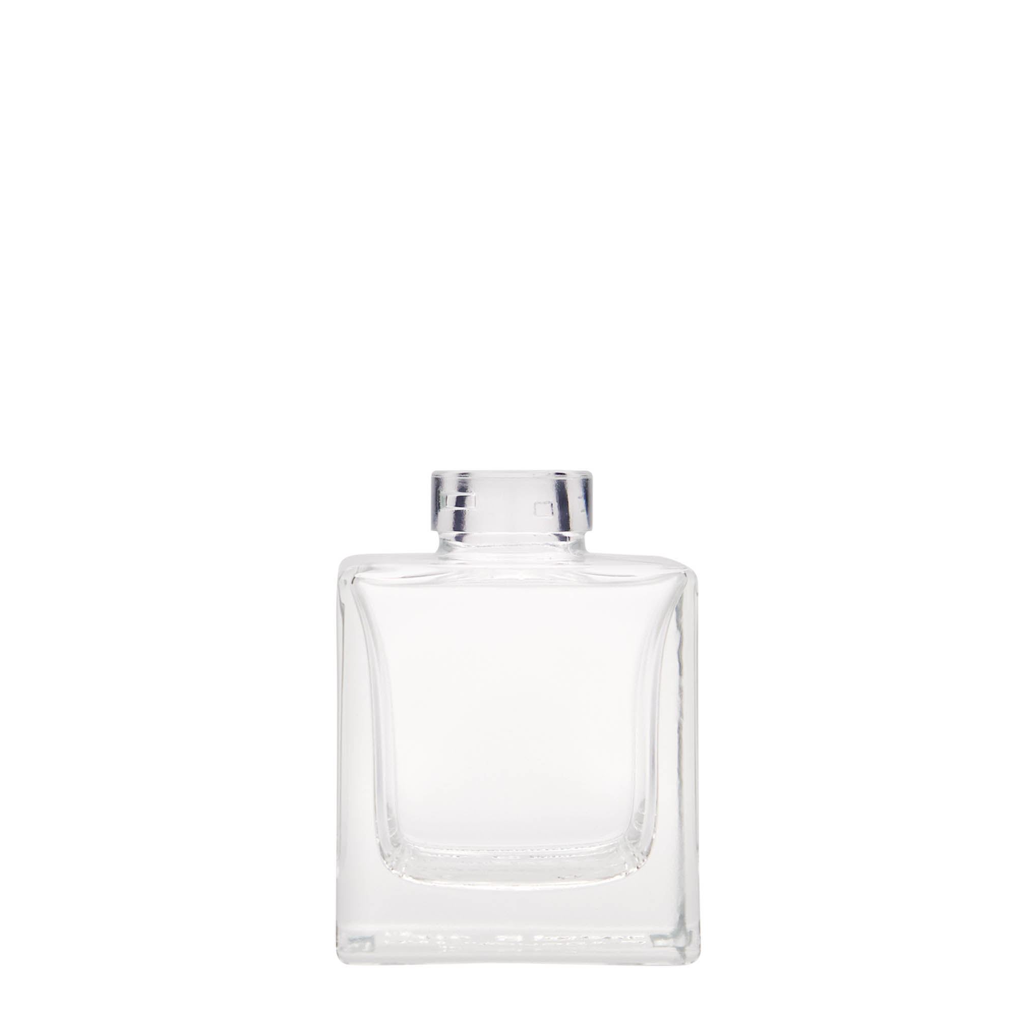 100 ml stikla pudele 'Cube', kvadrātveida, atvere: korķis