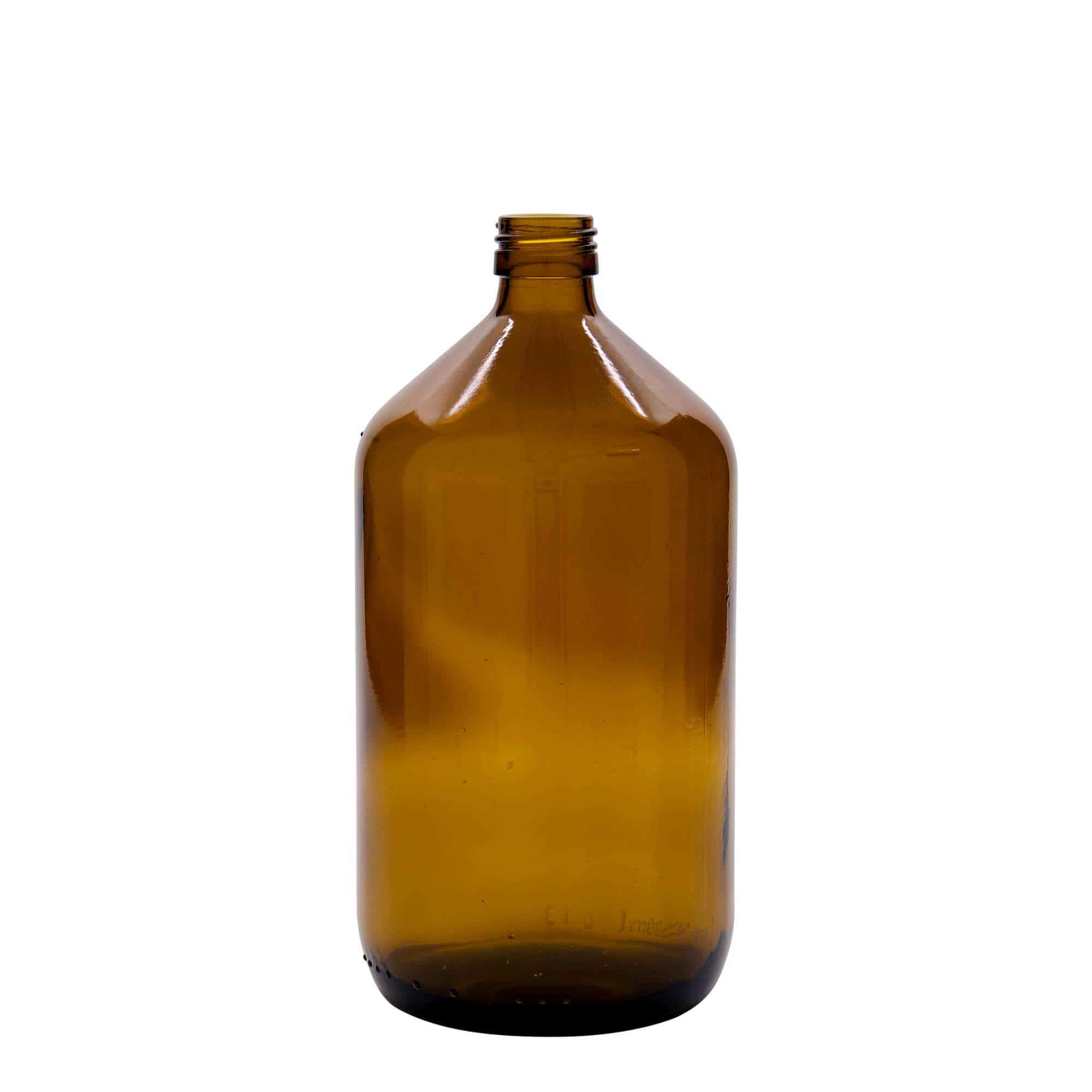 1000 ml zāļu pudelīte, brūna, stikla, aizdare: PP 28 1000 ml zāļu pudelīte, brūna, stikla, aizdare: PP 28