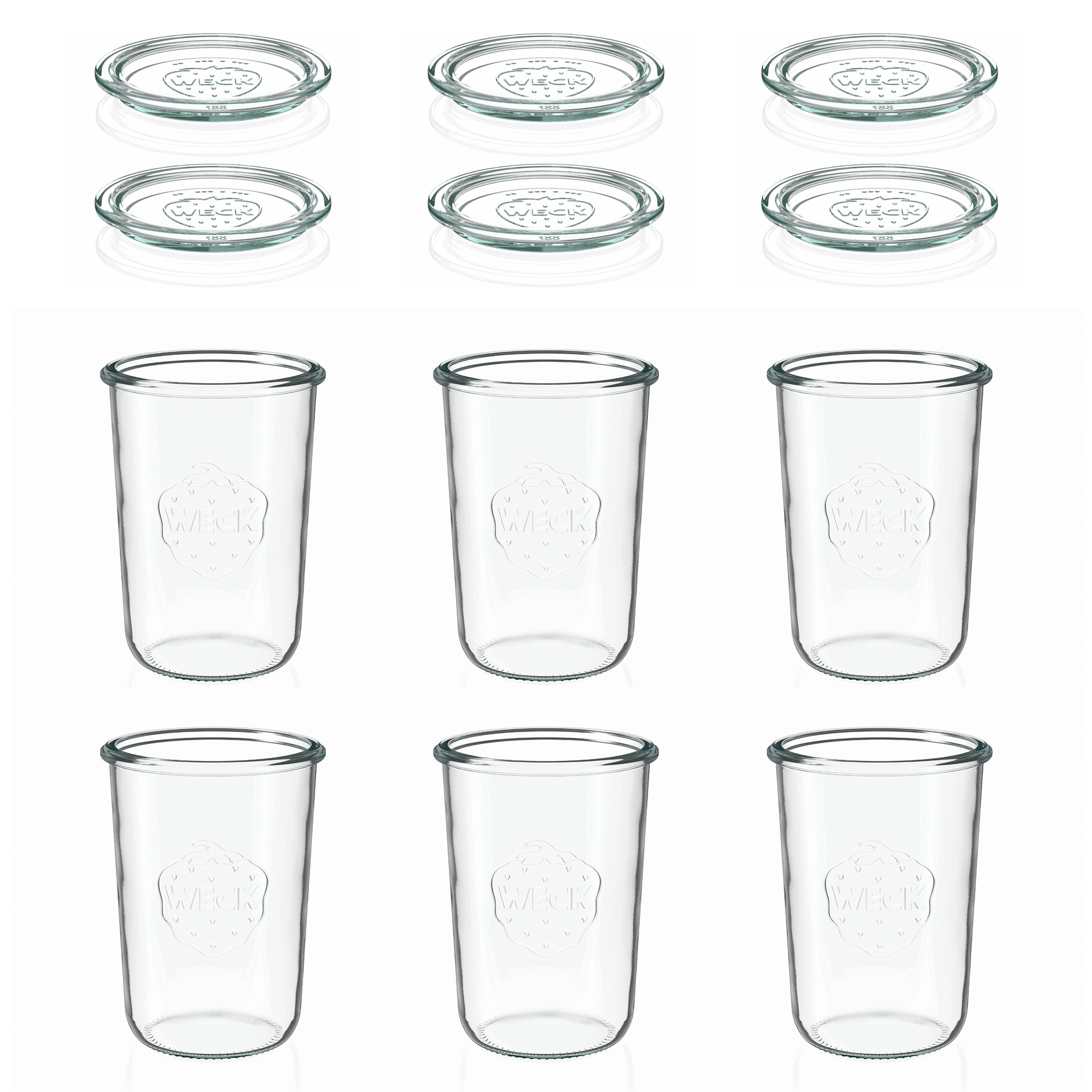 6x 850 ml WECK krituma burka ar stikla vāciņu RR 100
