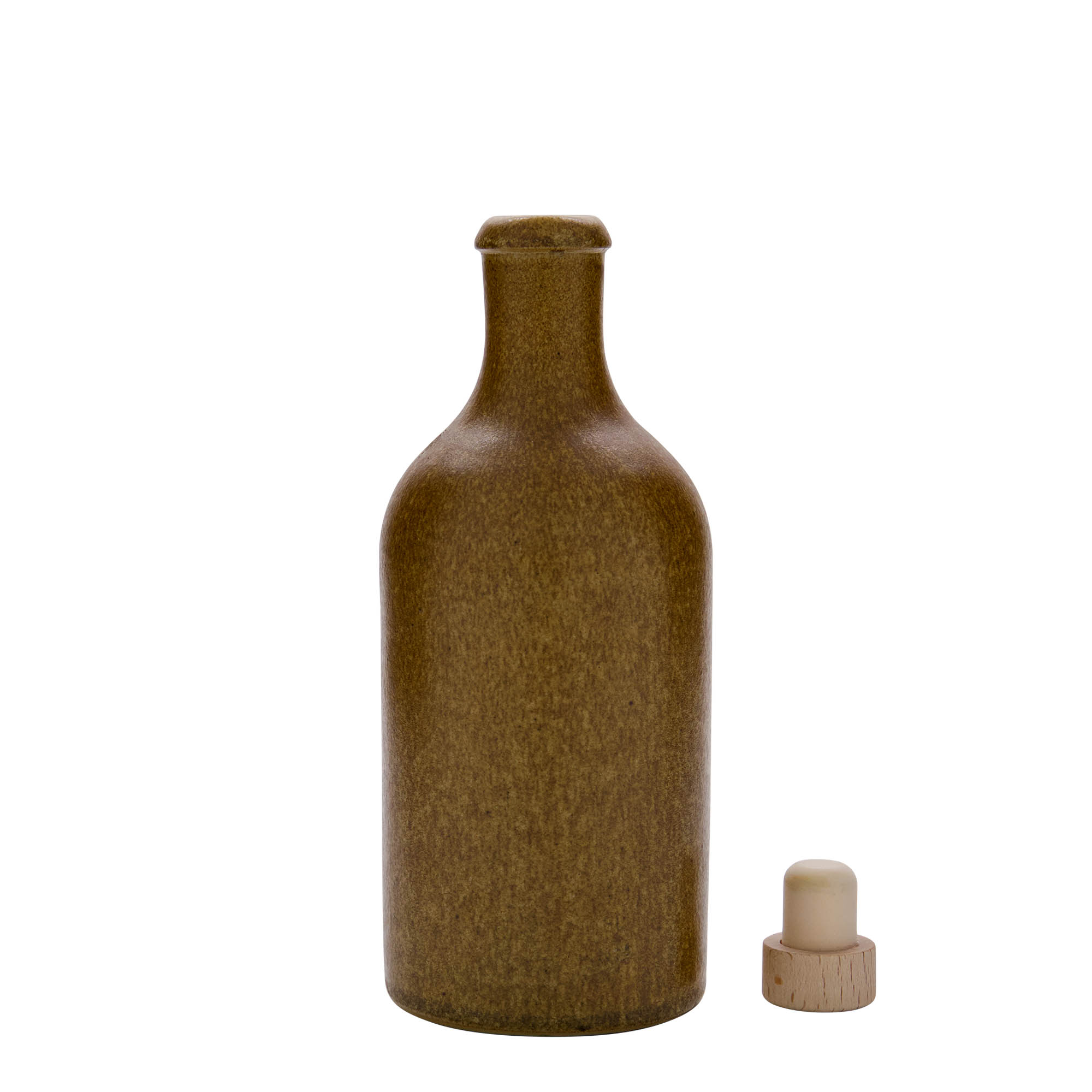 500 ml māla krūze, keramikas, brūna-kristāla, atvere: korķis