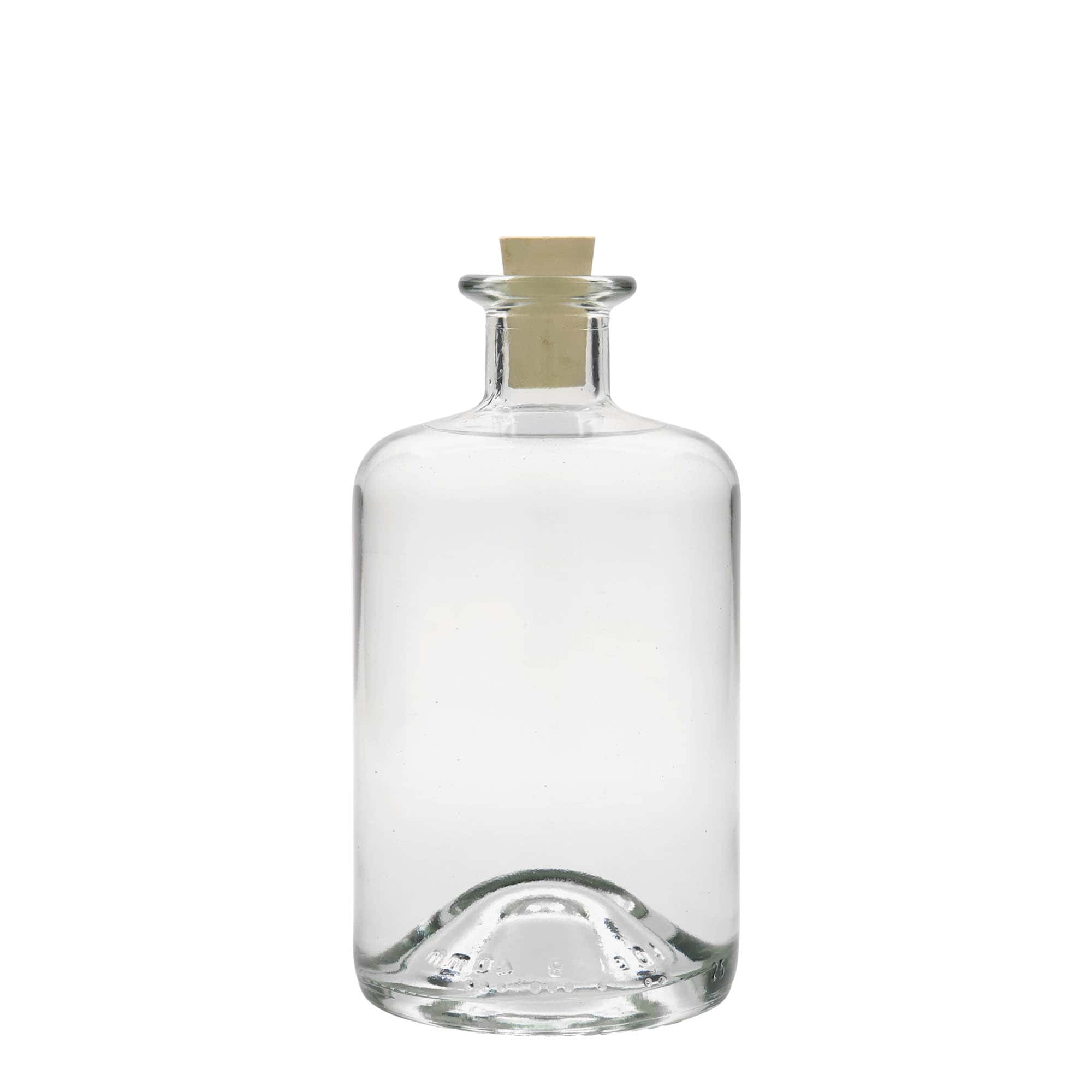 500 ml stikla pudele aptiekāram, atvere: korķis