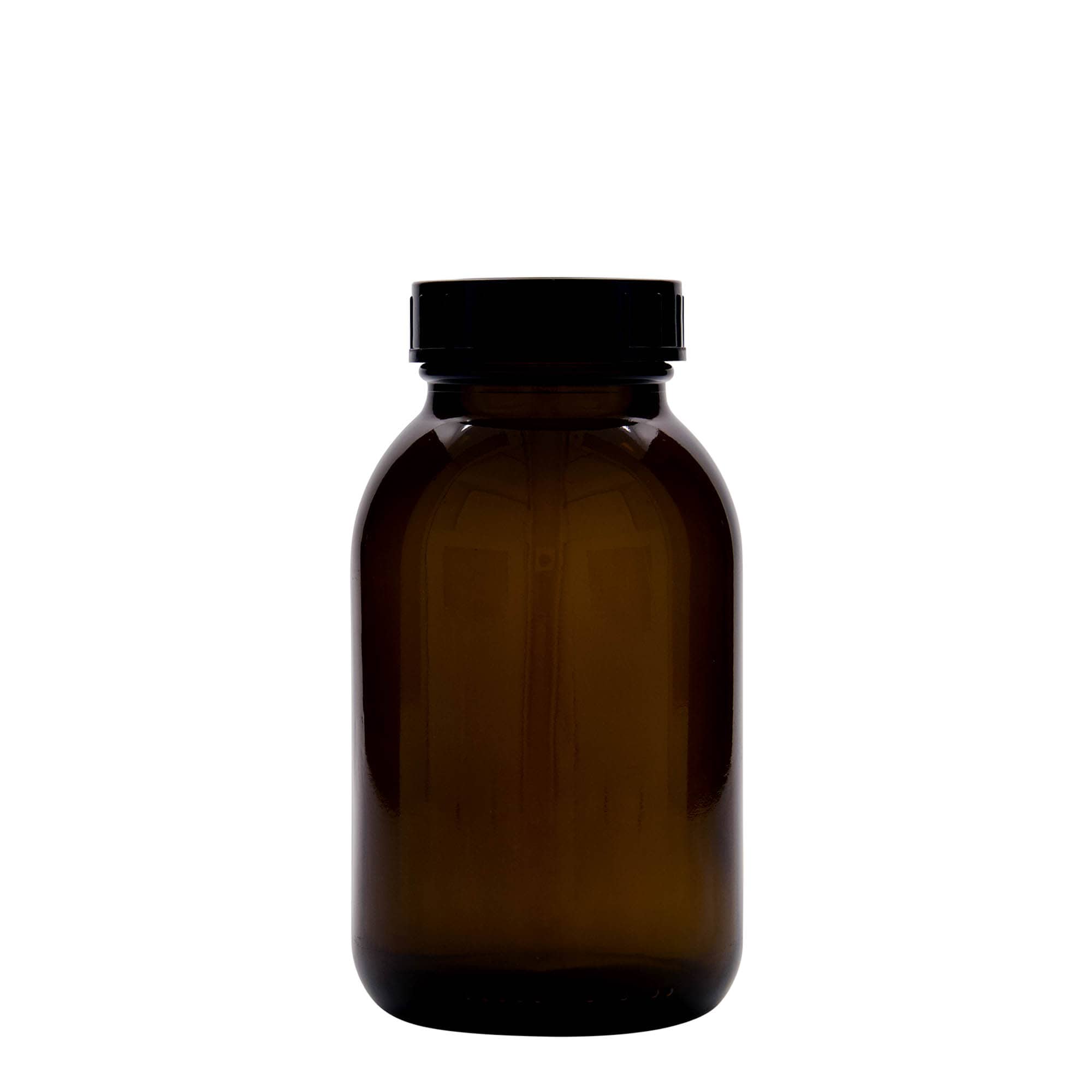 500 ml plata kakla stikla burka, brūna, atvere: DIN 55