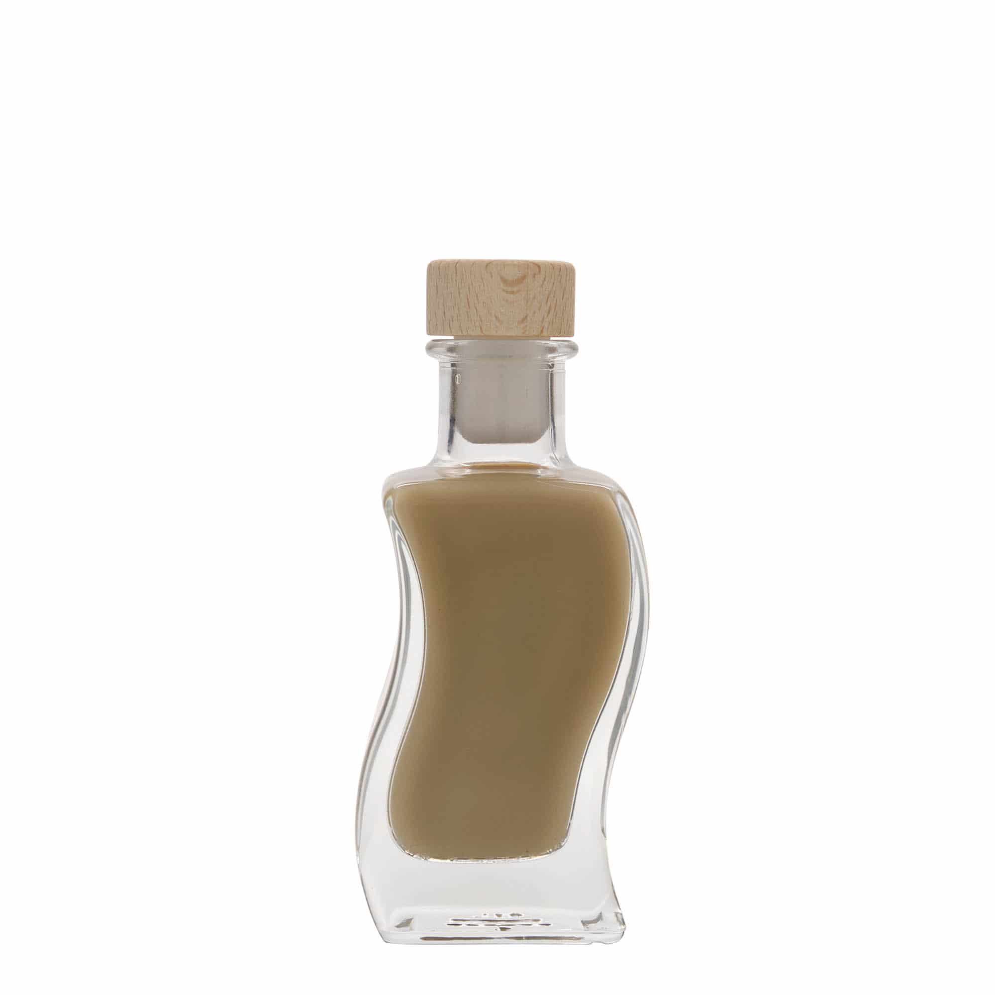 100 ml stikla pudele 'Vilnis', kvadrātiska, aizdare: korķis