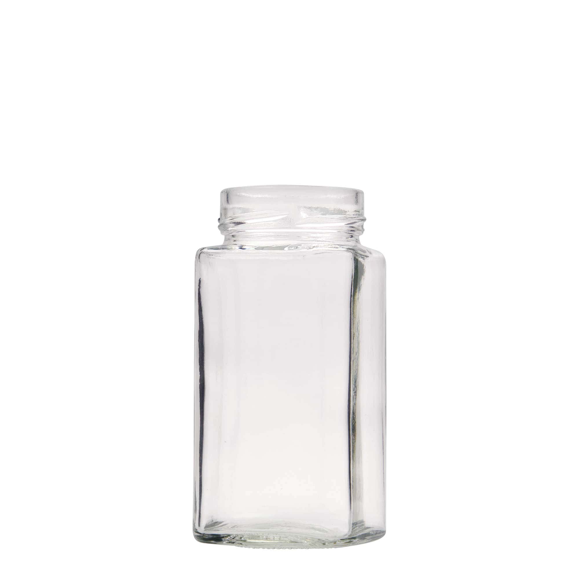 314 ml kvadrātveida stikla burka 'Funny', atvere: Deep-Twist-Off (DTO 58)