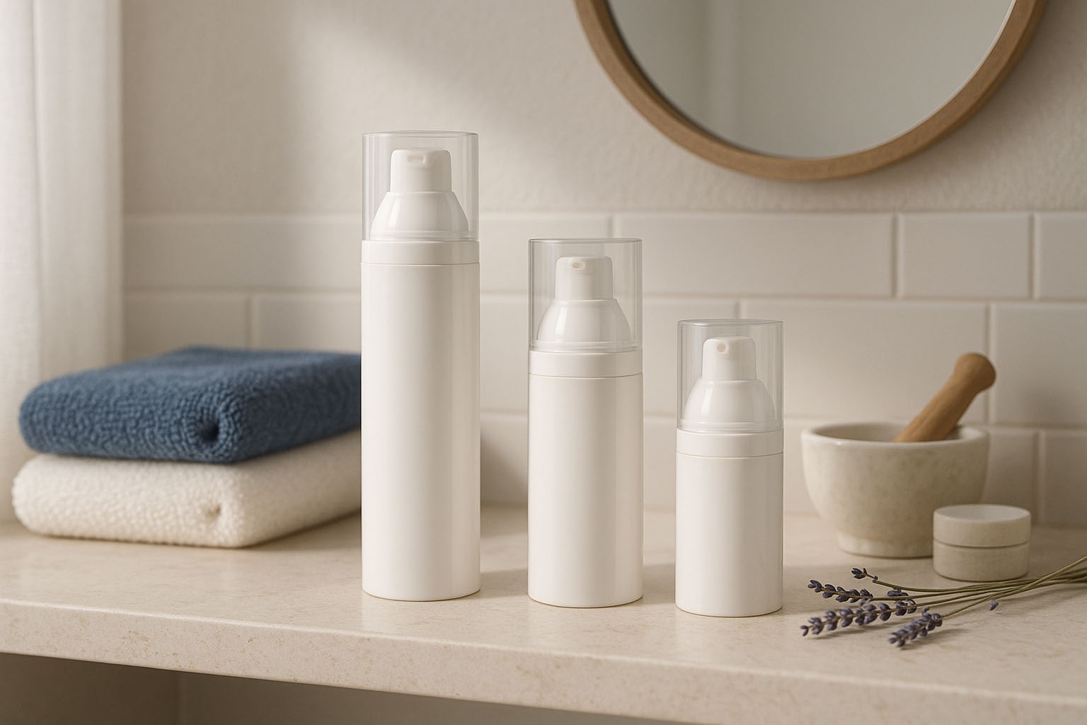Airless dozatora sūknis 'Mezzo', PP plastmasa, balts