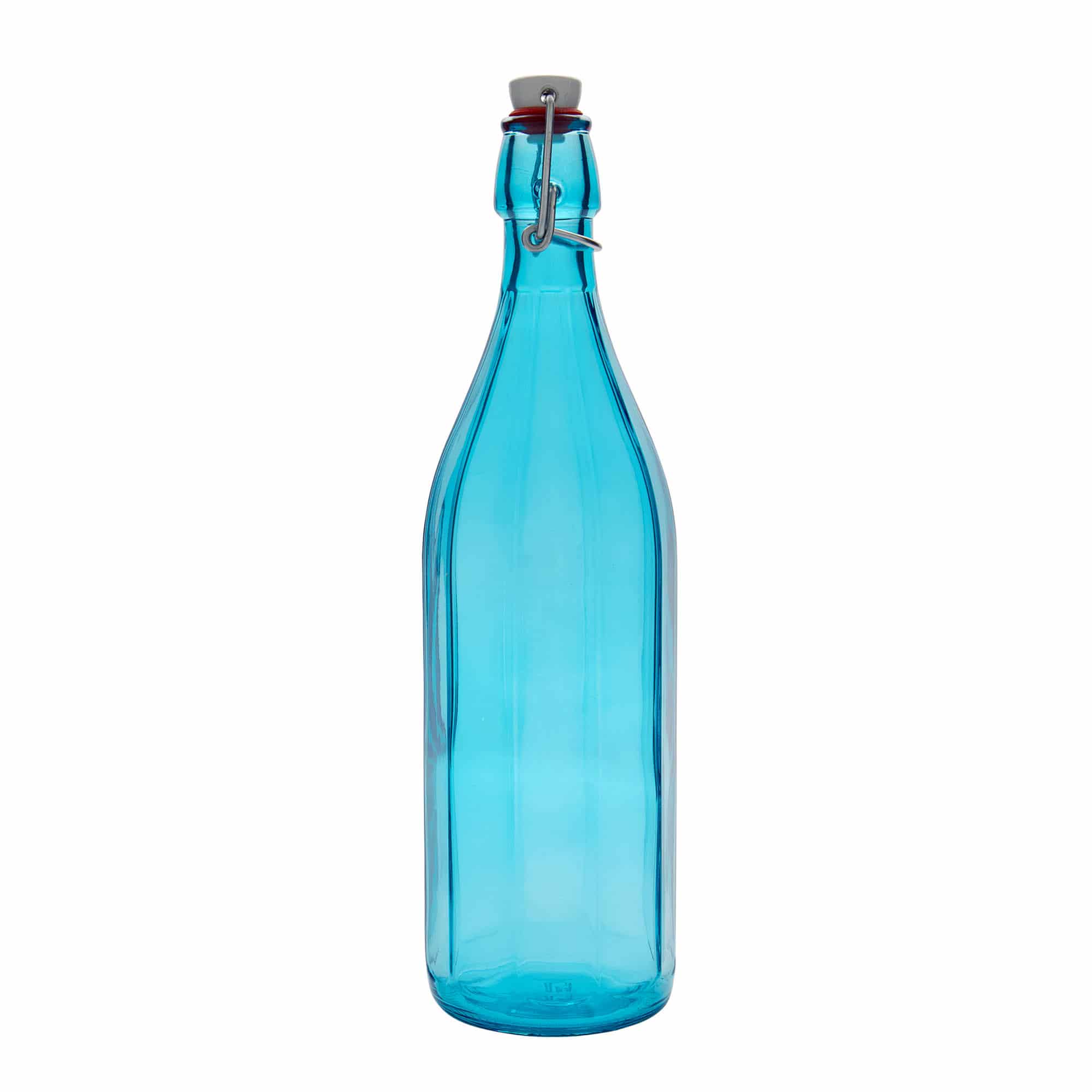 1000 ml stikla pudele 'Oksforda', desmitstūru, jūras zila, aizdare: korķis ar skavu 1000 ml stikla pudele 'Oksforda', desmitstūru, jūras zila, aizdare: korķis ar skavu