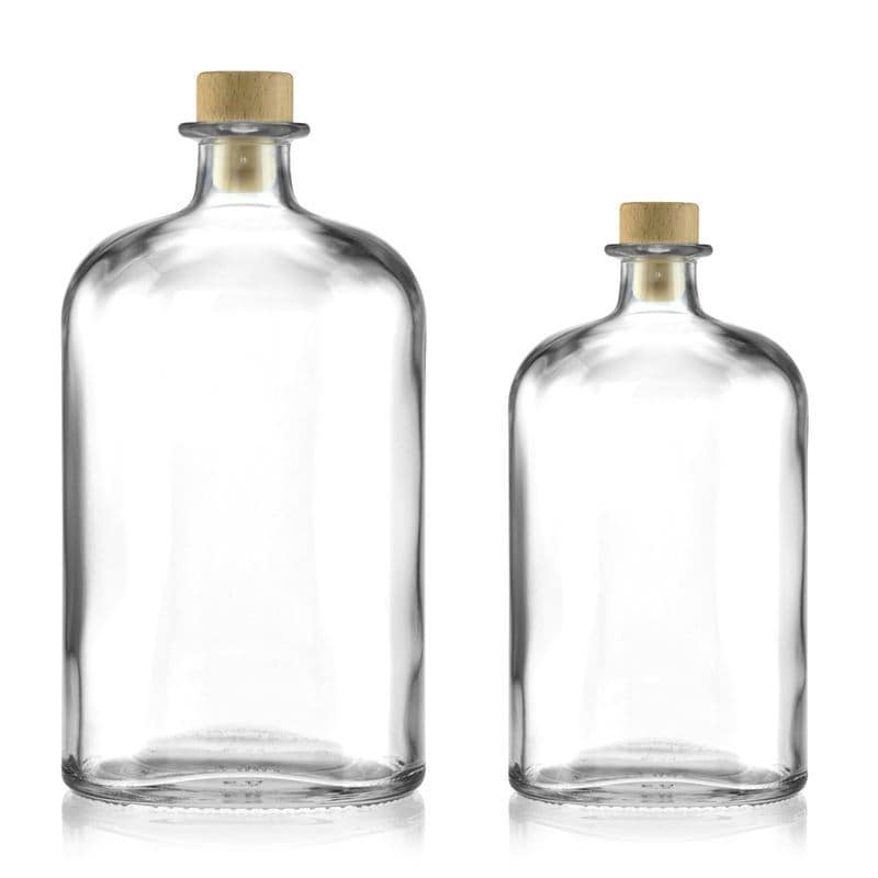 1000 ml stikla pudele 'Dundee', ovāla, aizdare: korķis 1000 ml stikla pudele 'Dundee', ovāla, aizdare: korķis