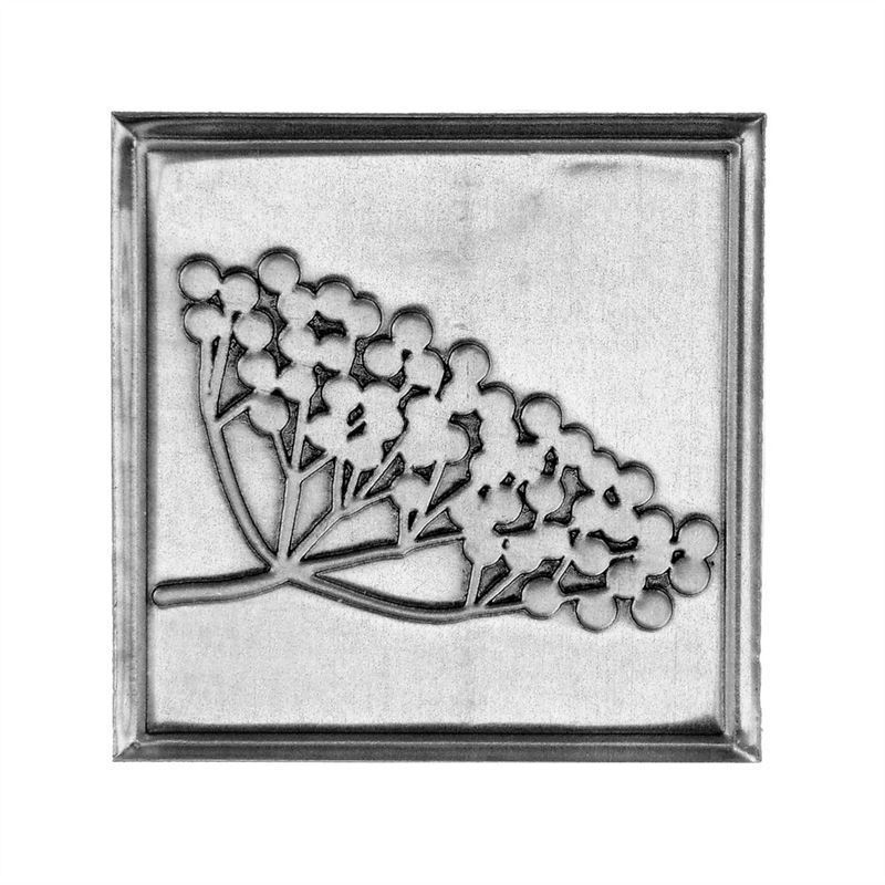 Metāla kvadrātveida etiķete "Holunder", sudraba krāsā Metāla kvadrātveida etiķete "Holunder", sudraba krāsā