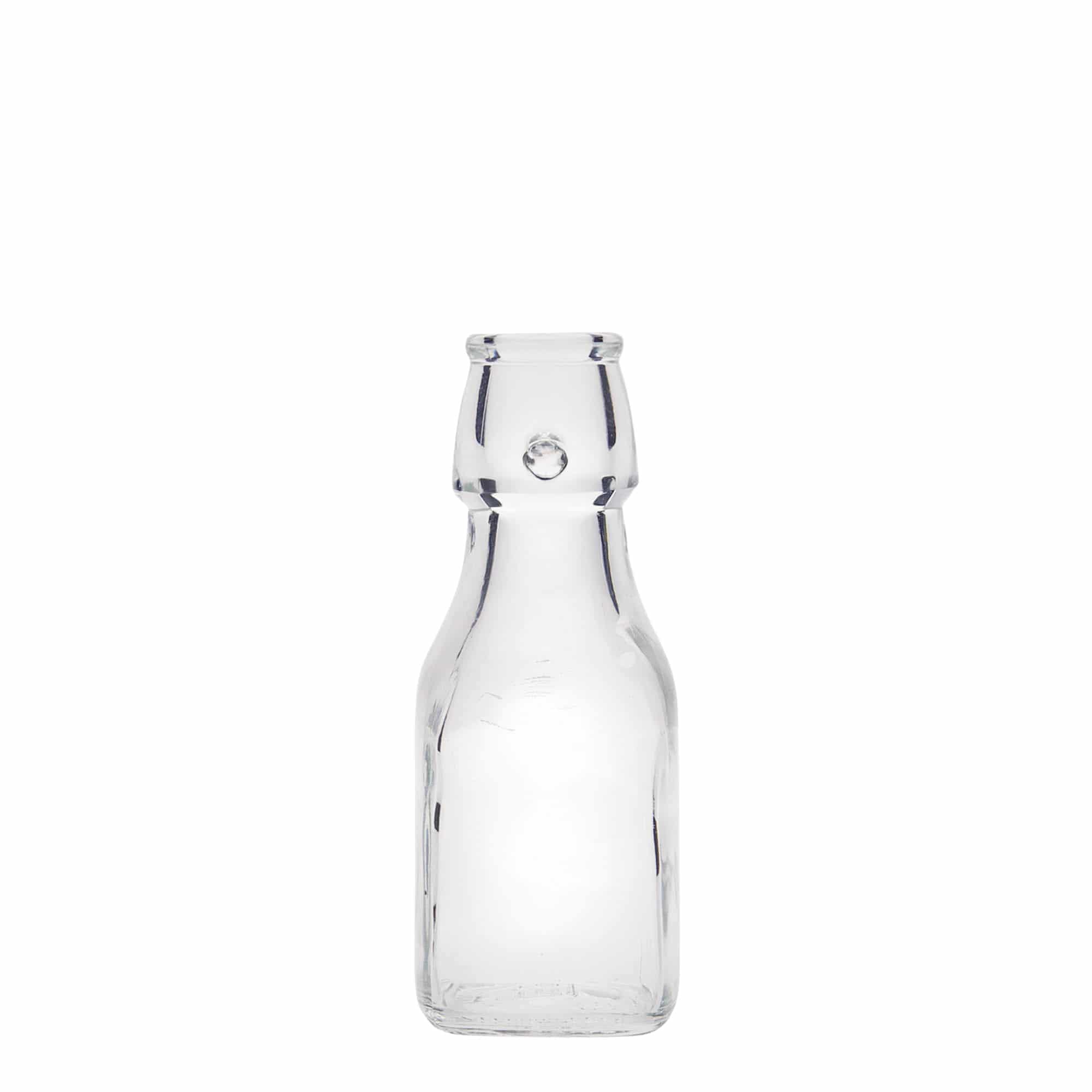125 ml stikla pudele 'Swing', kvadrātveida, atvere: aizbāžņa aizdare
